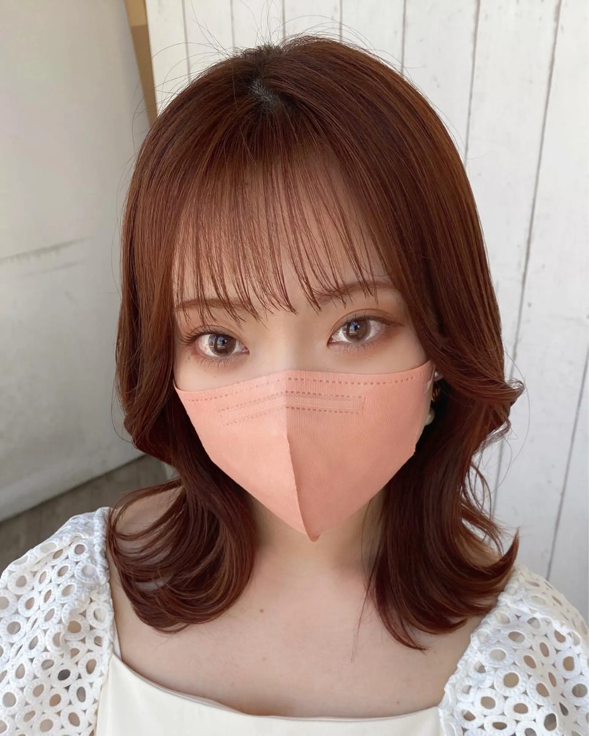 ミディアム カラー 顔まわりカット🌟 くびれヘア/寺門遥輝のヘアスタイル