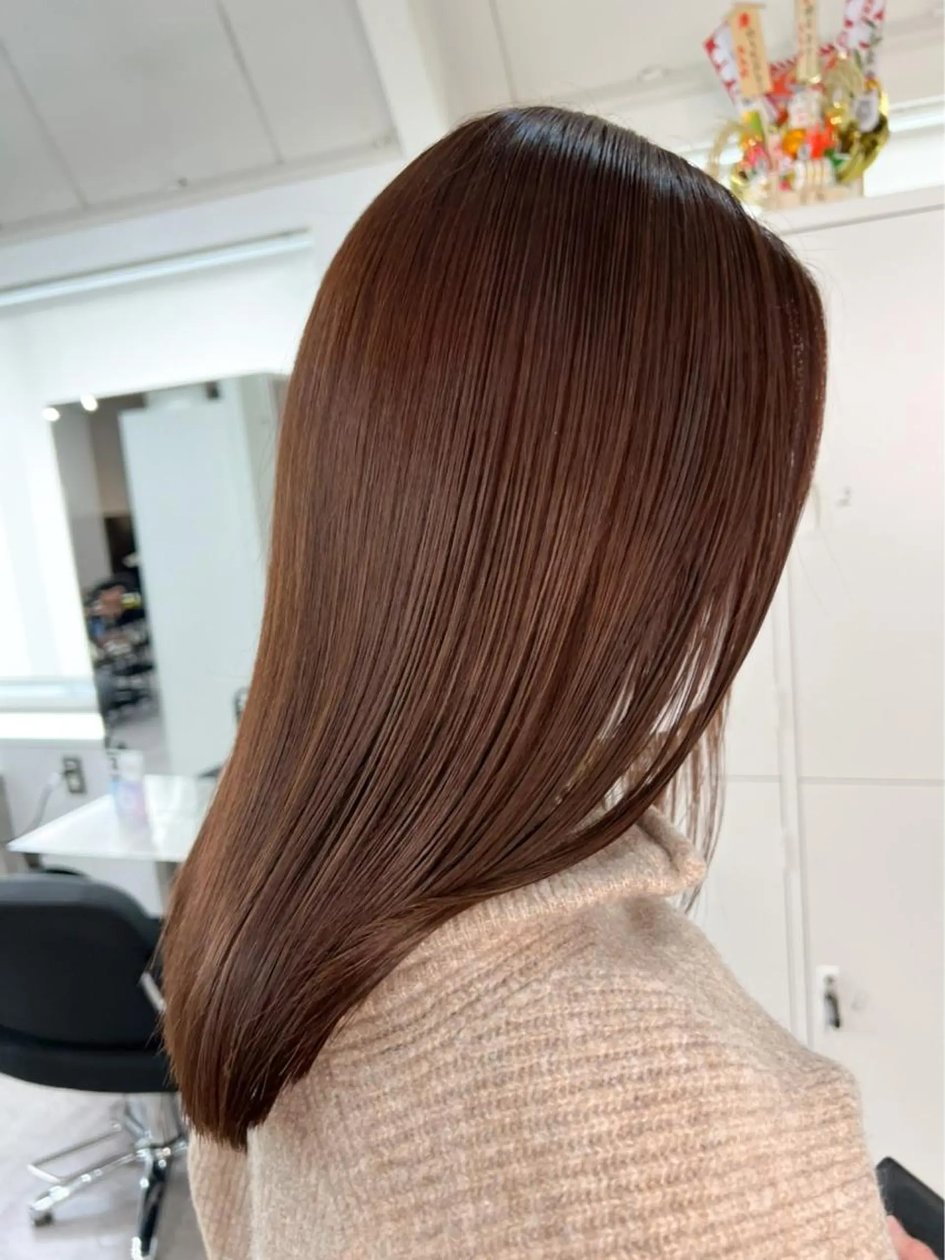 セミロング トリートメント カット 縮毛矯正 トリートメント 銀座/美髪矯正カラー 髪質改善特化🍎のヘアスタイル