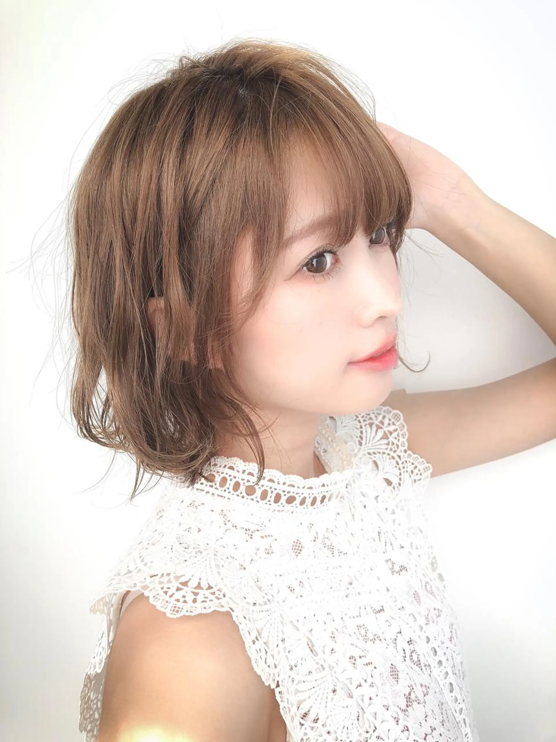 ショート カラー パーマ ヘアアレンジ 美髪矯正 Rioのヘアスタイル