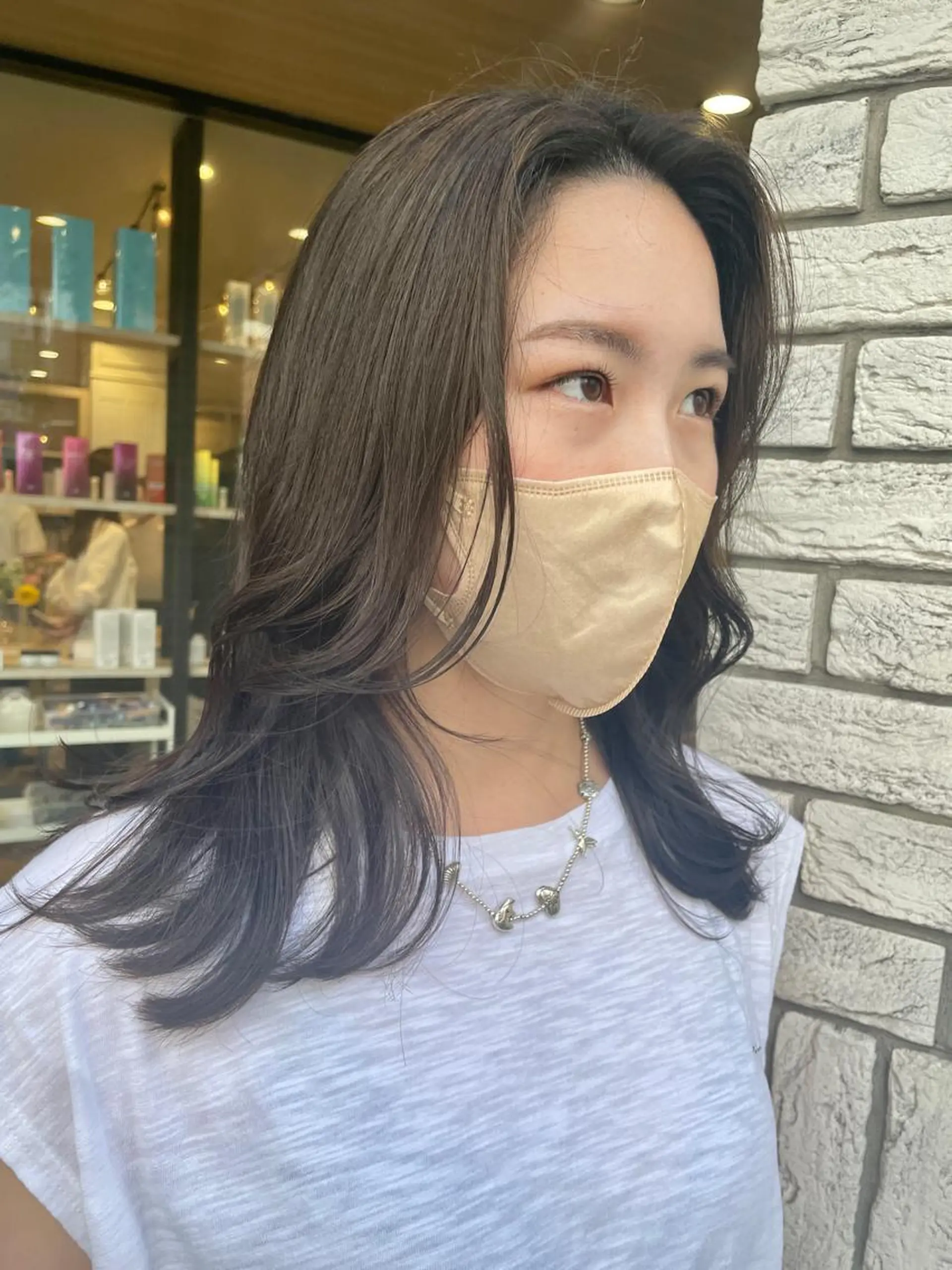 ロング カラー グレージュ オリーブグレージュ オリーブグレー カラー/レイヤー/ 髪質改善/PAAQのヘアスタイル