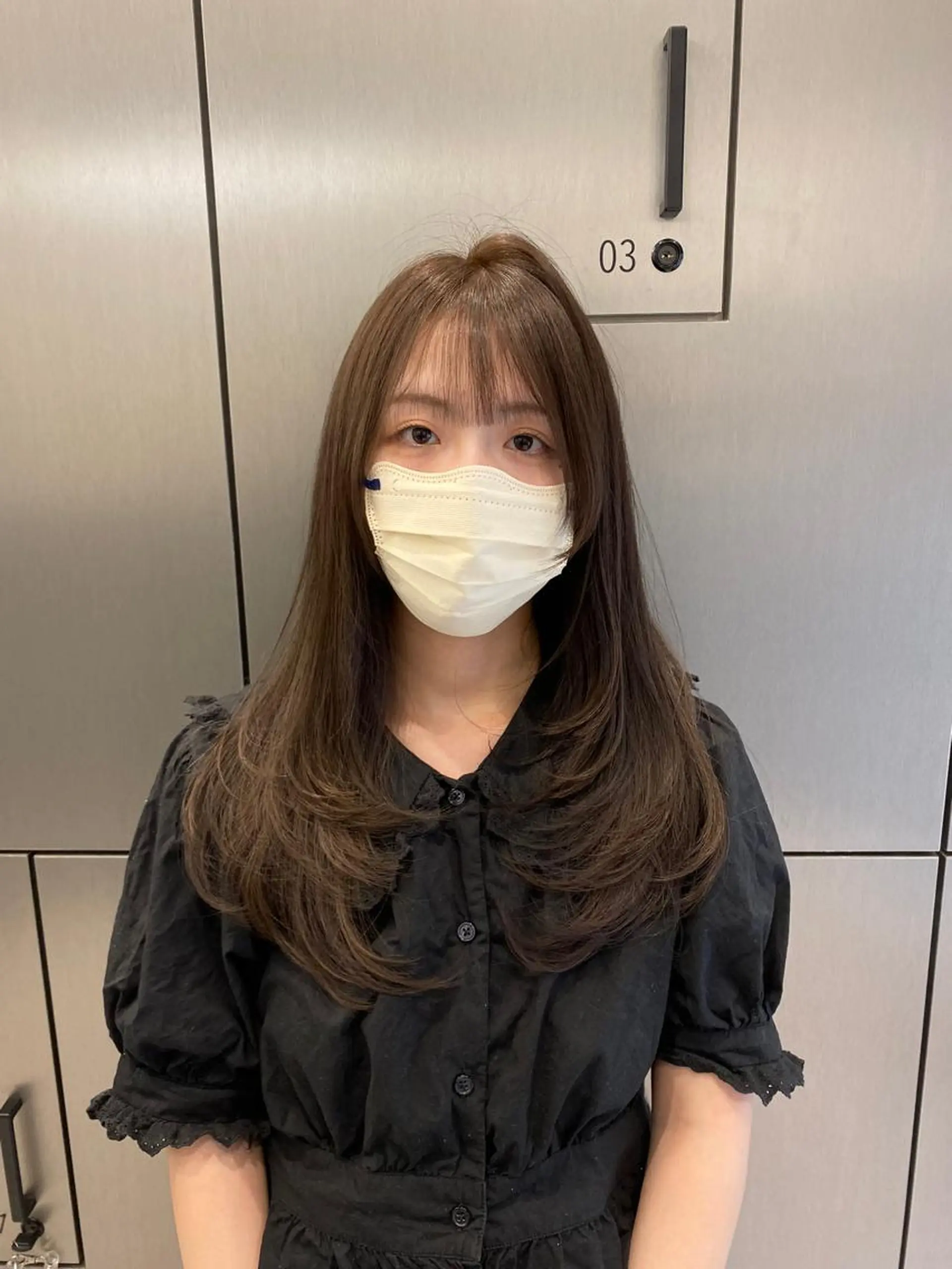 ロング カラー 顔まわりレイヤー 韓国風ヘア レイヤーカット ウルフカット ウルフレイヤー レイヤー/艶カラー /韓国ヘア/高松のヘアスタイル