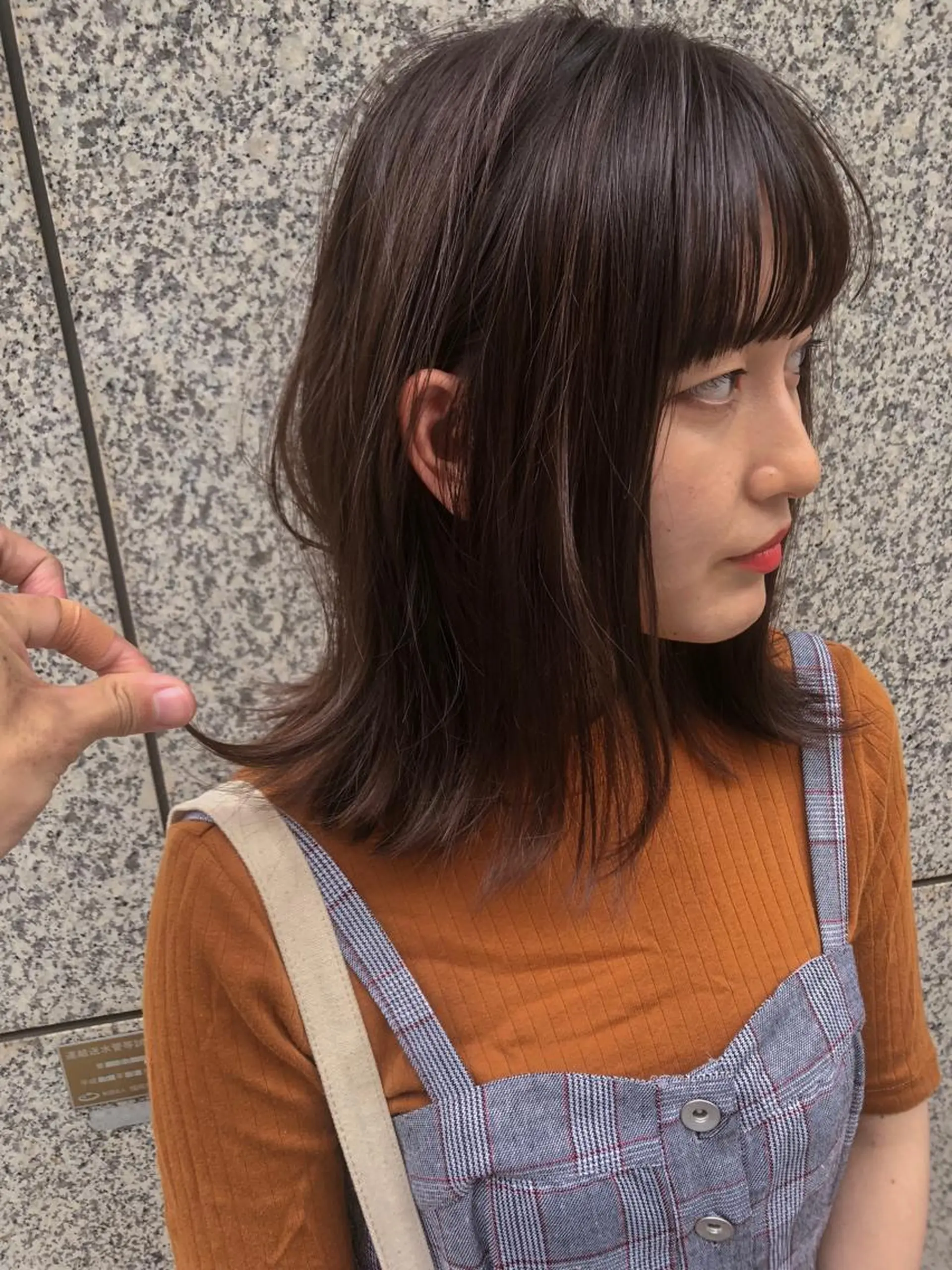 セミロング カラー グレージュ モーヴグレージュ ヘアカラー トリートメント nessヤマサキ リュウタのヘアスタイル