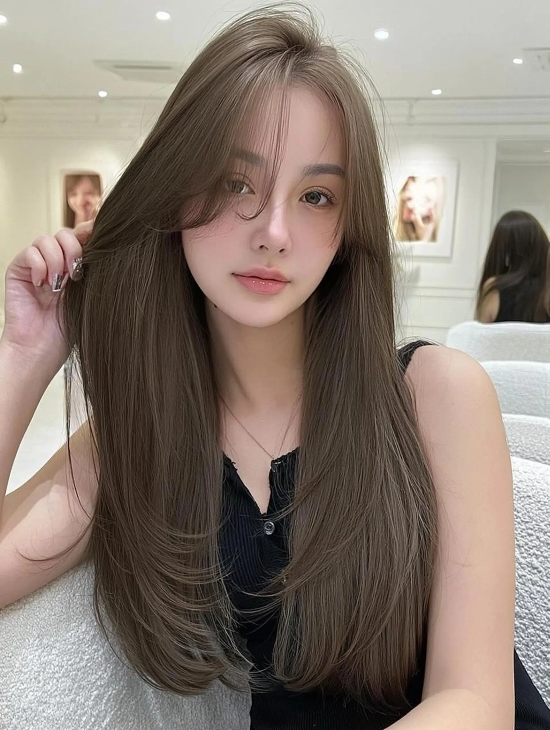 カラー ロング 透明感カラー ハッシュカット 髪質改善 韓国風ヘア レイヤーカット カット 縮毛矯正 FOCUS JAPANのヘアスタイル