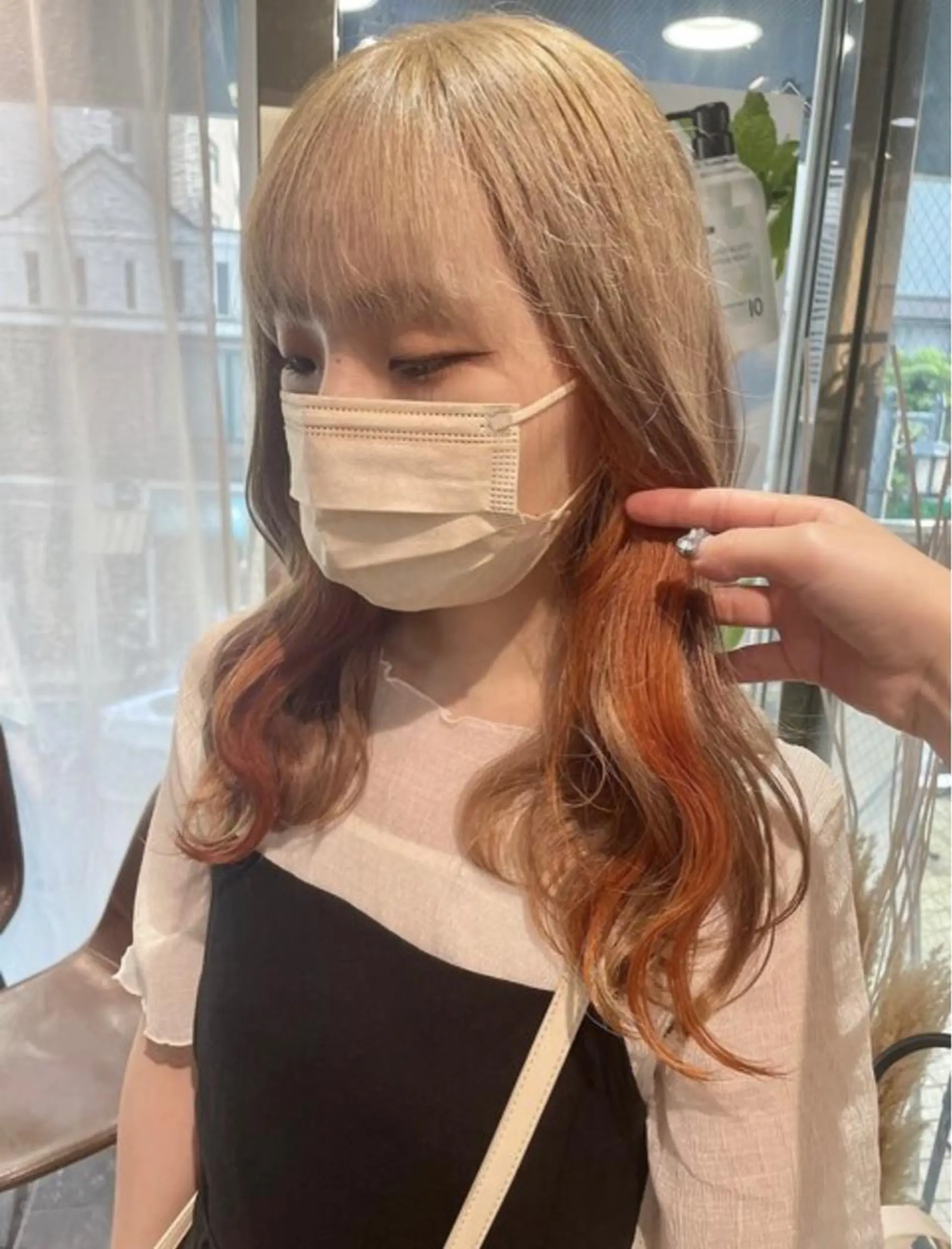 ロング カラー ハイトーンカラー 学生 韓国レイヤー🇰🇷 🤍🎀honokaのヘアスタイル
