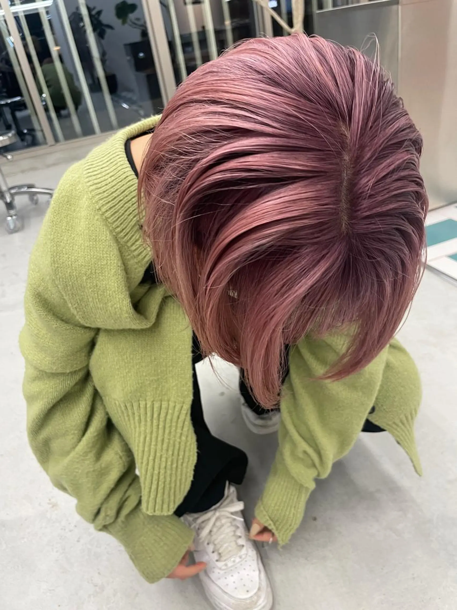 ミディアム カラー ピンクカラー ボブ/ハイトーン YUIのヘアスタイル