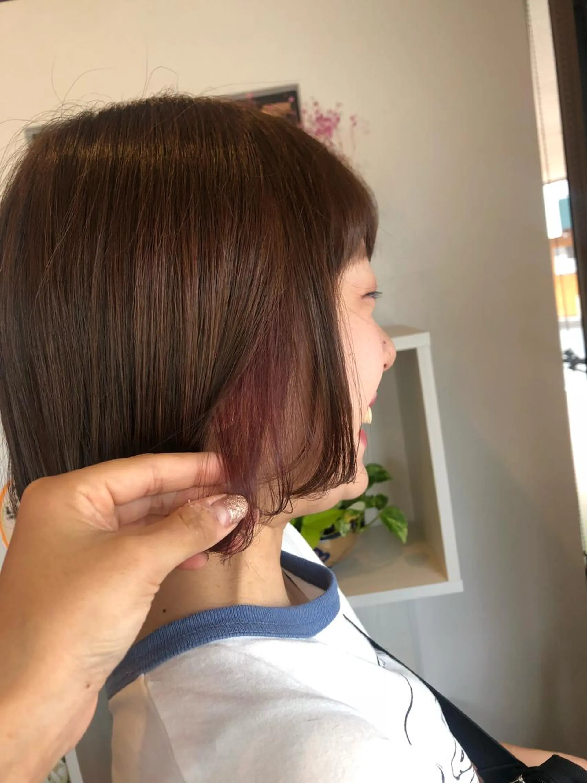 ミディアム 谷口ゆめ/縮毛矯正/ 大人女子/眉ワックスのヘアスタイル