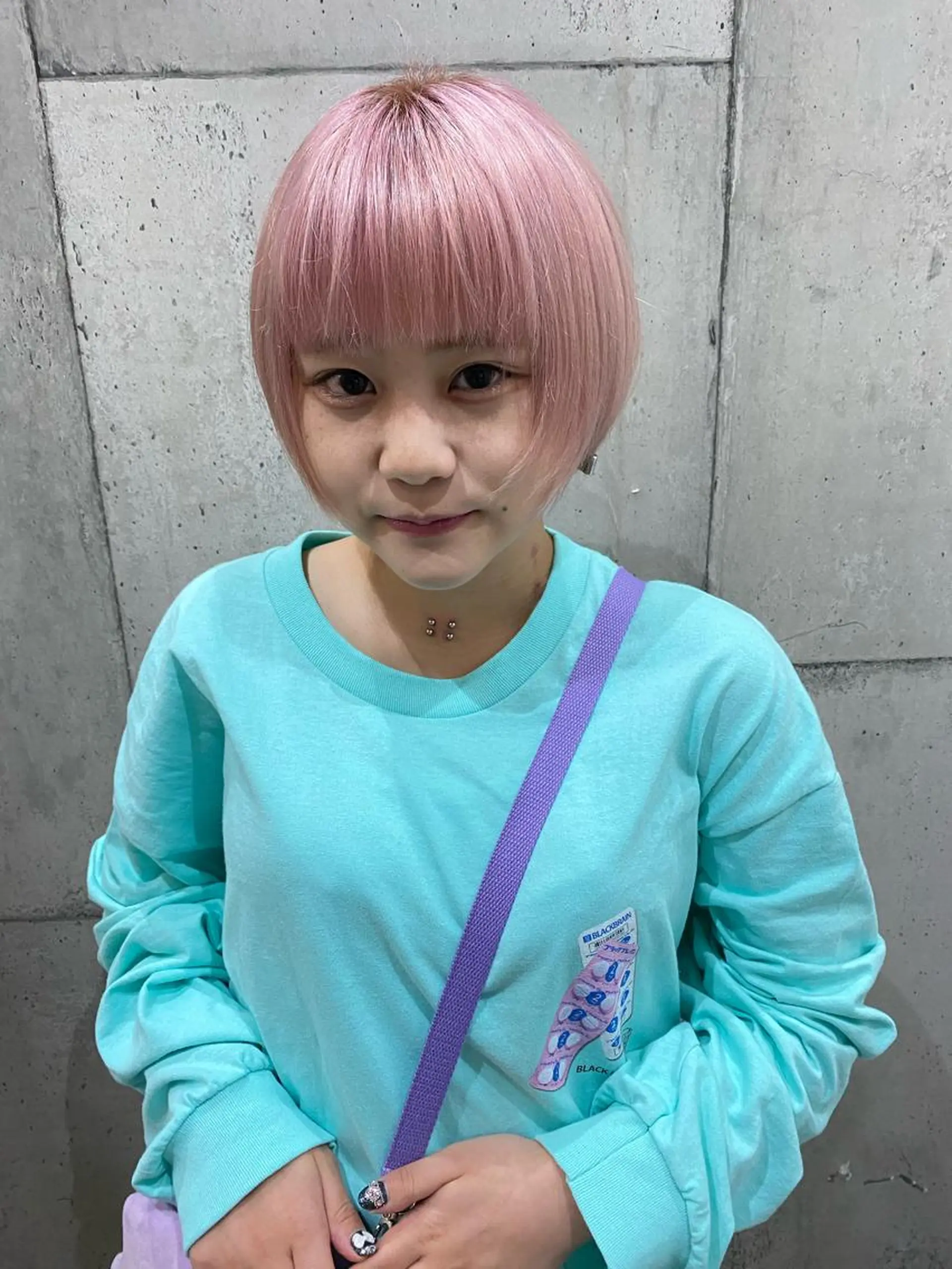 ショート カラー ヘアアレンジ ピンクカラー 東 寛道のヘアスタイル