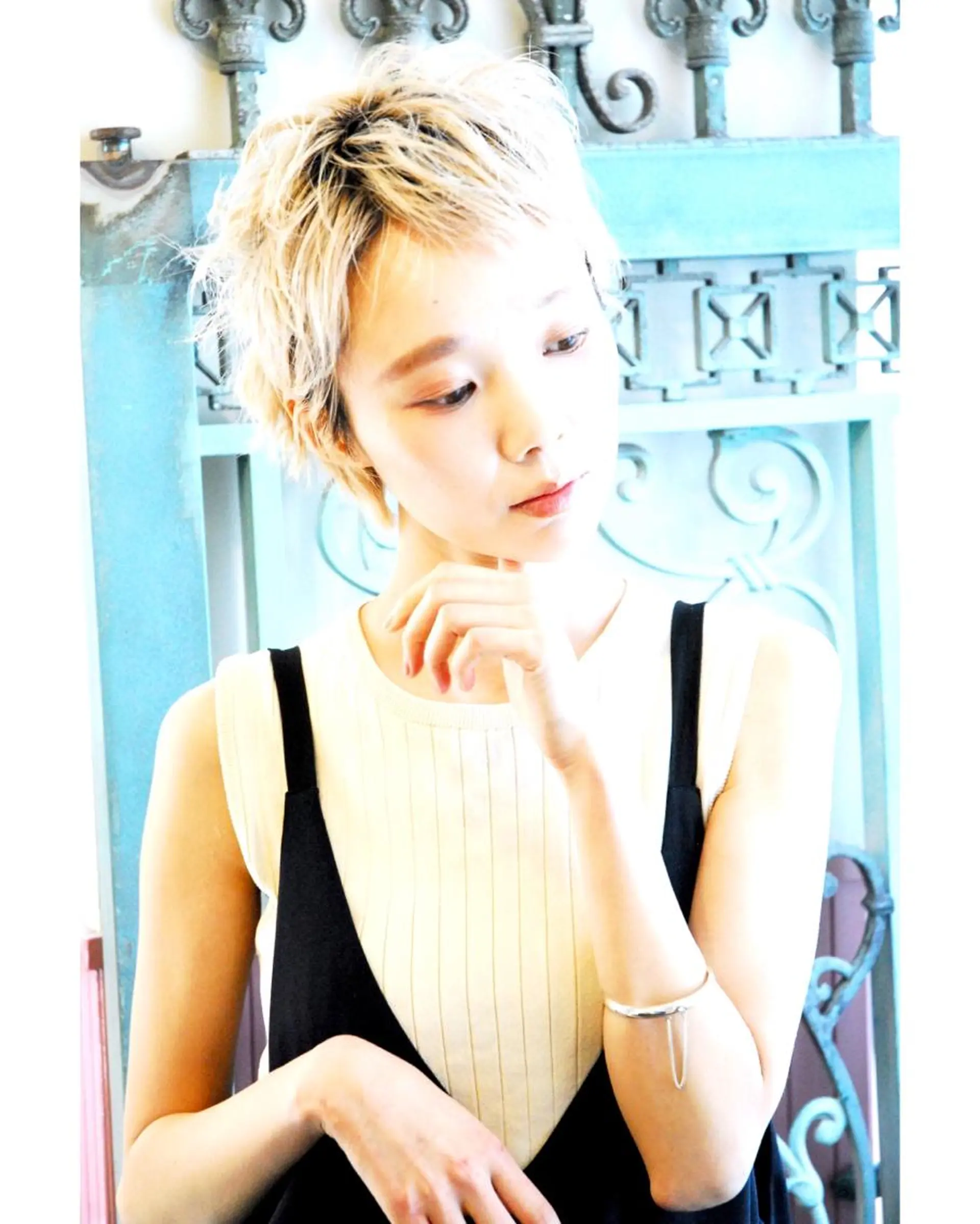 ショート カラー パーマ ヘアアレンジ 表参道Lise おおいしおりのヘアスタイル