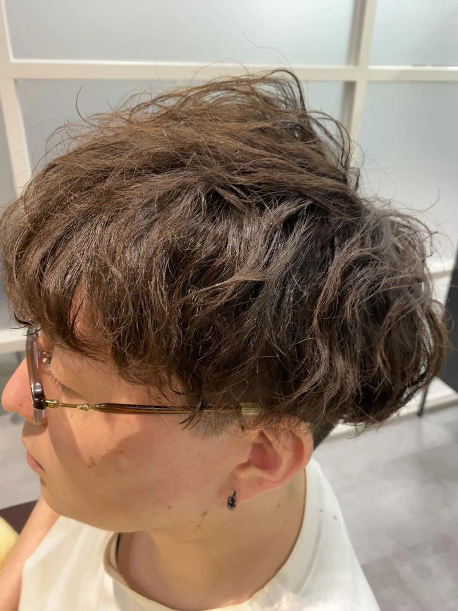 ミディアム パーマ メンズ カット パーマ newi WASHIOのヘアスタイル