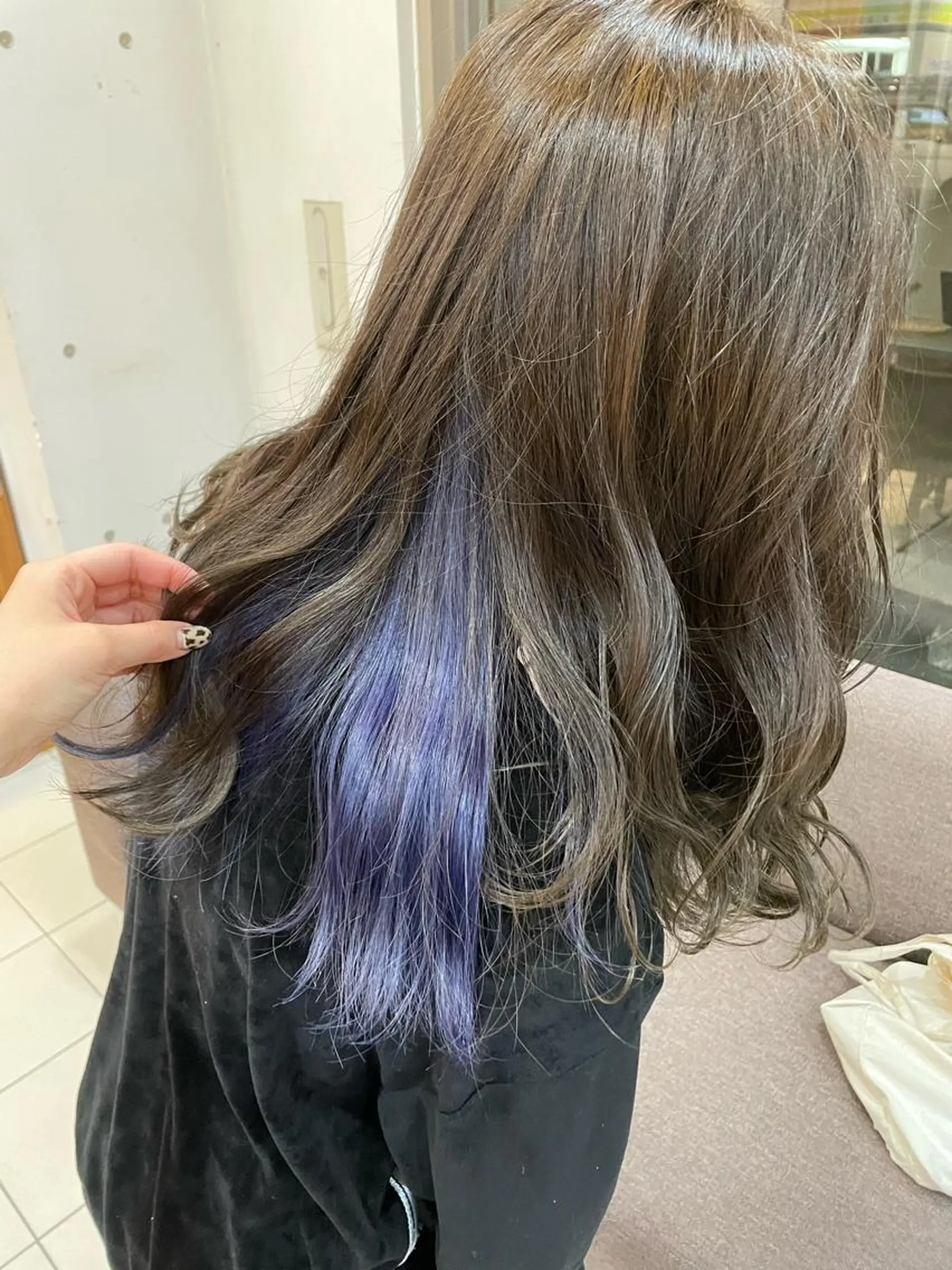 セミロング カラー アッシュ ブルーカラー ブルーラベンダー ラベンダーカラー ☪︎⋆ hair & eye yuka˚✩のマツエク・マツパデザイン