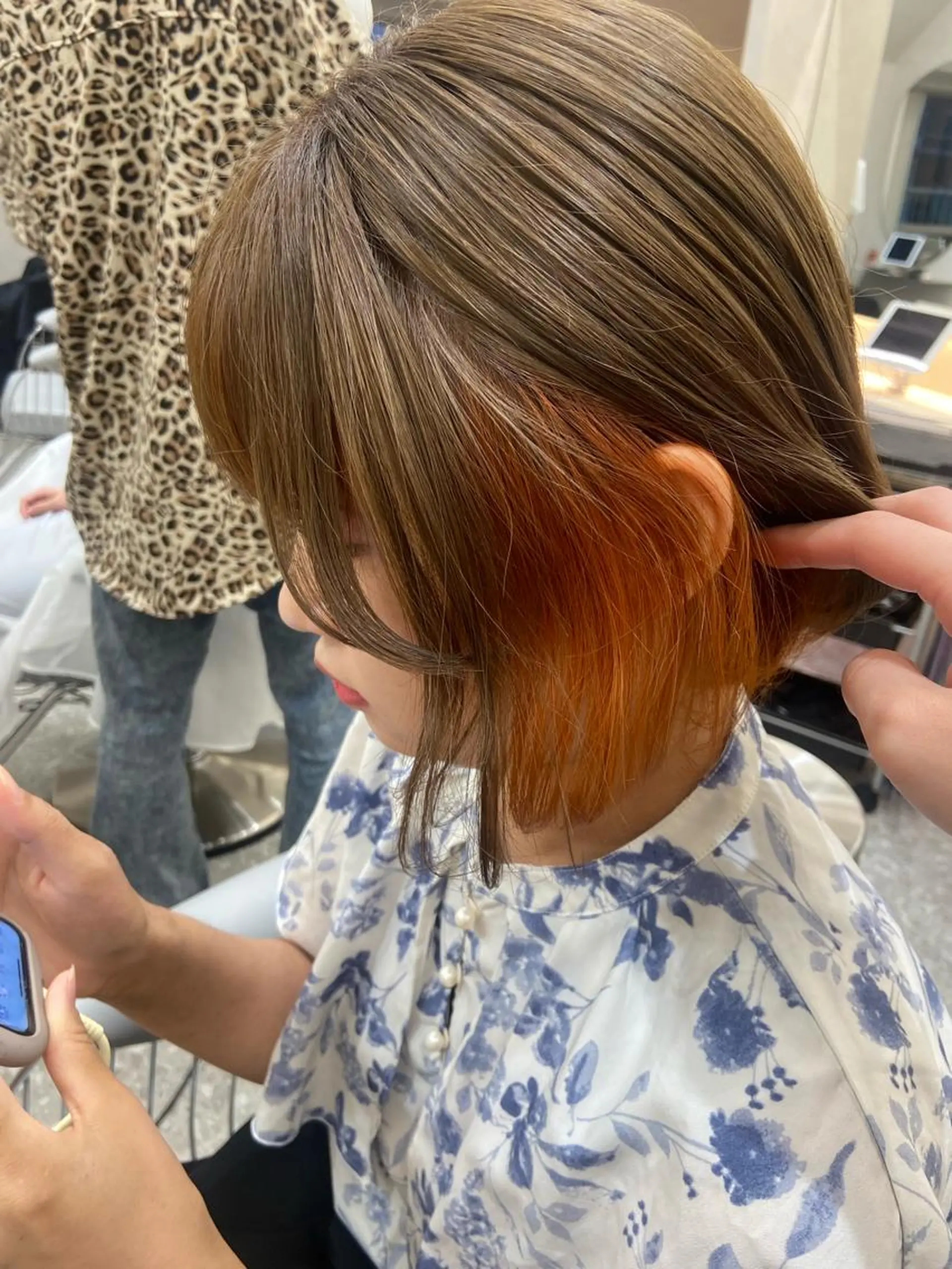 ミディアム カラー ベージュカラー ブリーチ ケアブリーチ デザインカラー ダブルカラー カット ヘアカラー トリートメント 新宿/韓国ヘア 中明度カラー/かやのヘアスタイル