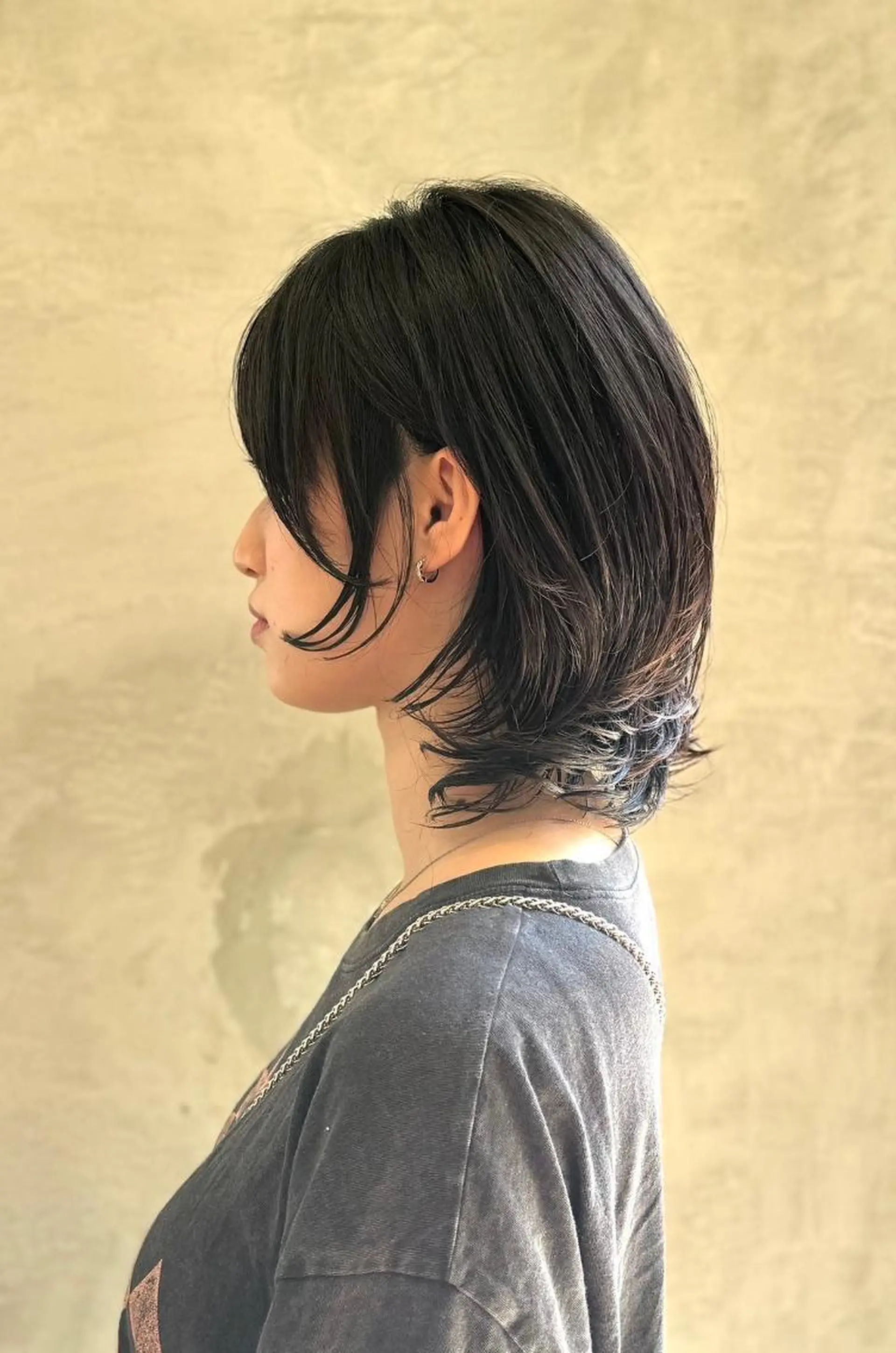 ミディアム カット パーマ ブリーチなし透明感 カラー✨横山 佳希のヘアスタイル