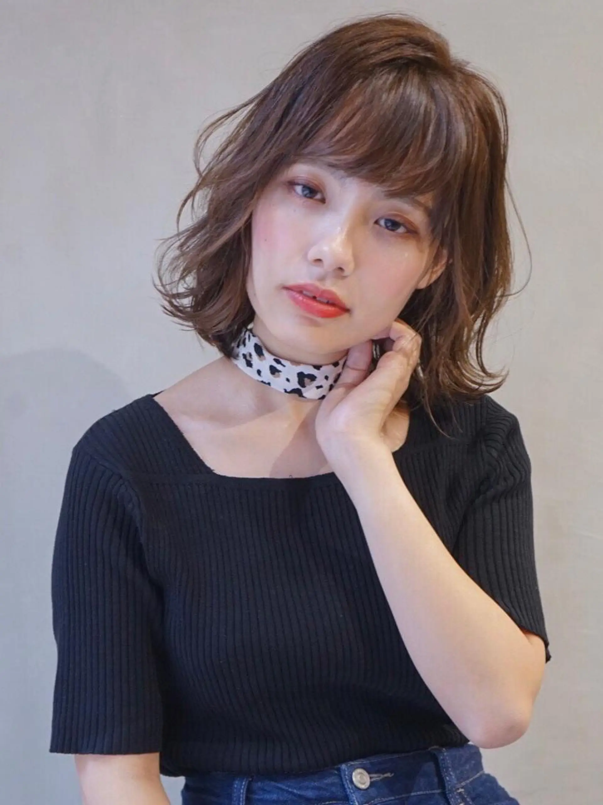 ミディアム カラー 岩崎 昭憲のヘアスタイル