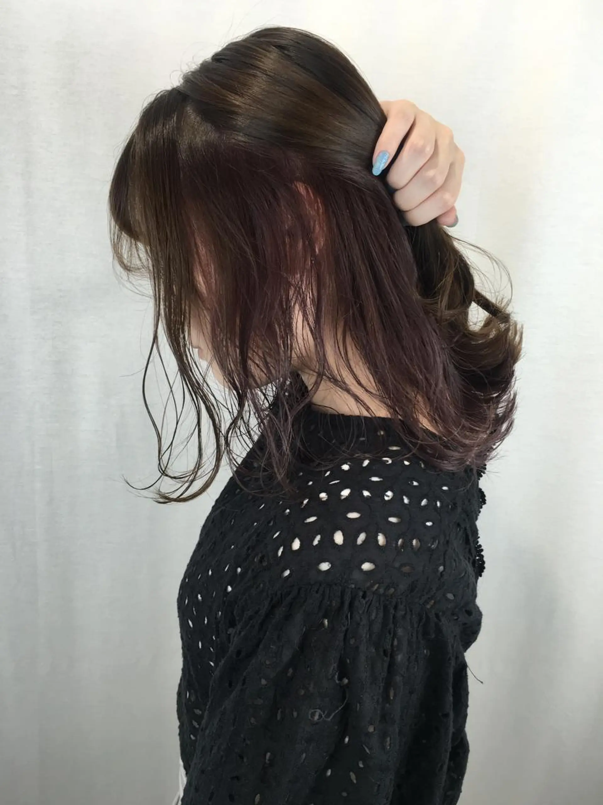 セミロング カラー アッシュ ダブルカラー ラベンダーカラー ラベンダーアッシュ パープルカラー ヘアカラー 🤍2nd🤍田所 美希のヘアスタイル