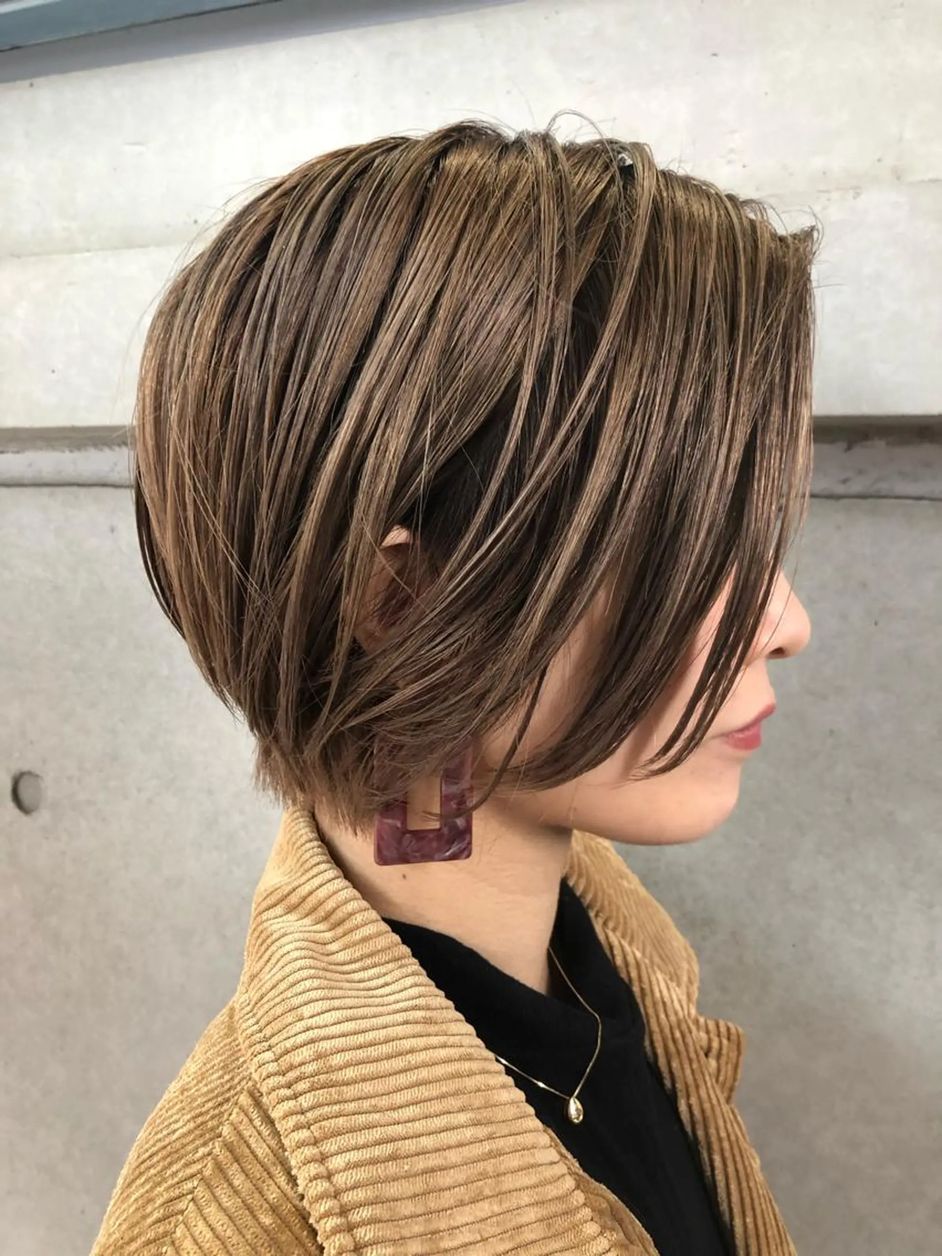 ショート カラー パーマ 【白髪ぼかし 専門GBG】自由が丘のヘアスタイル