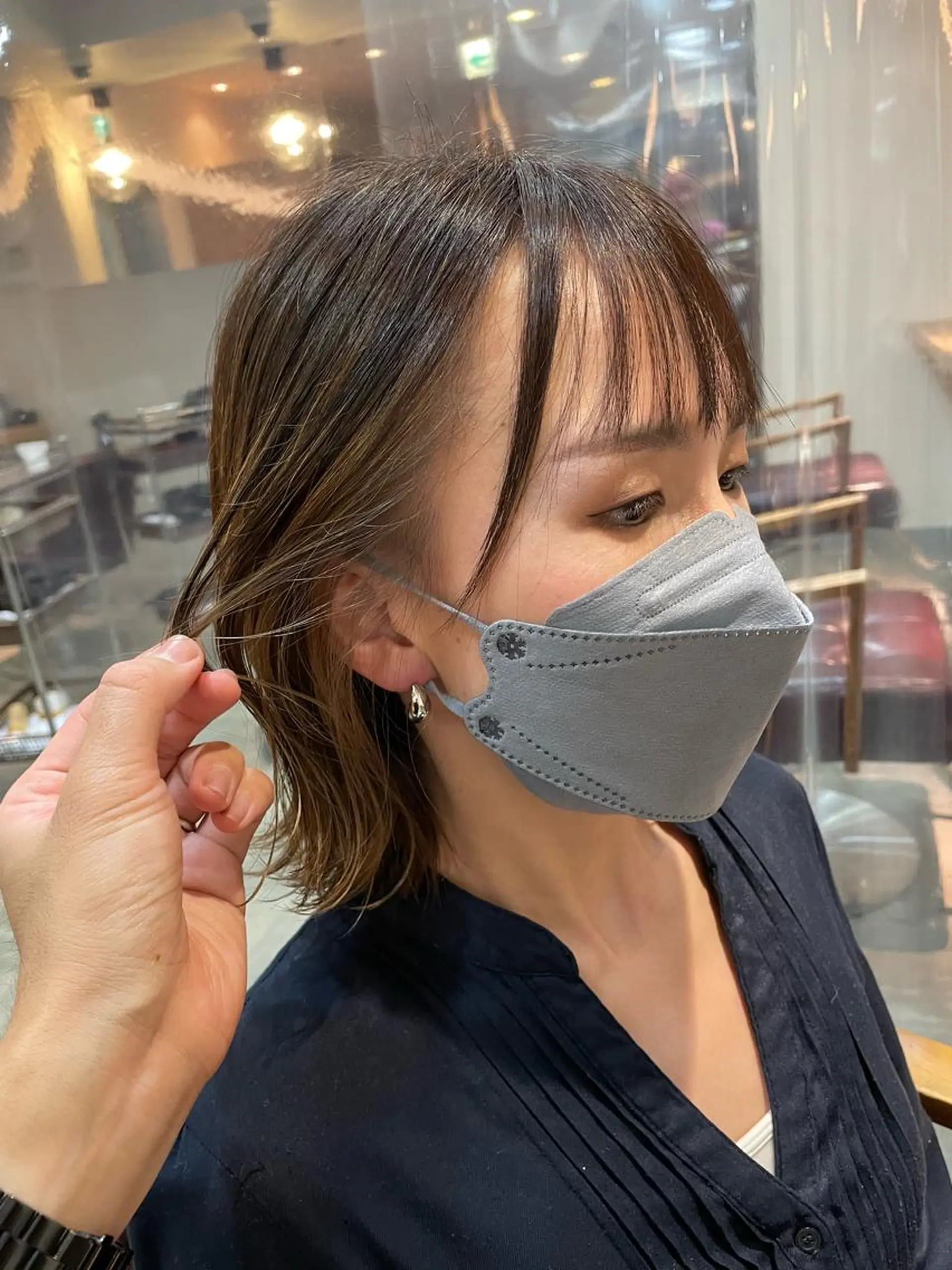 ミディアム カラー ヘアカラー トリートメント 福田 ジュンキのヘアスタイル