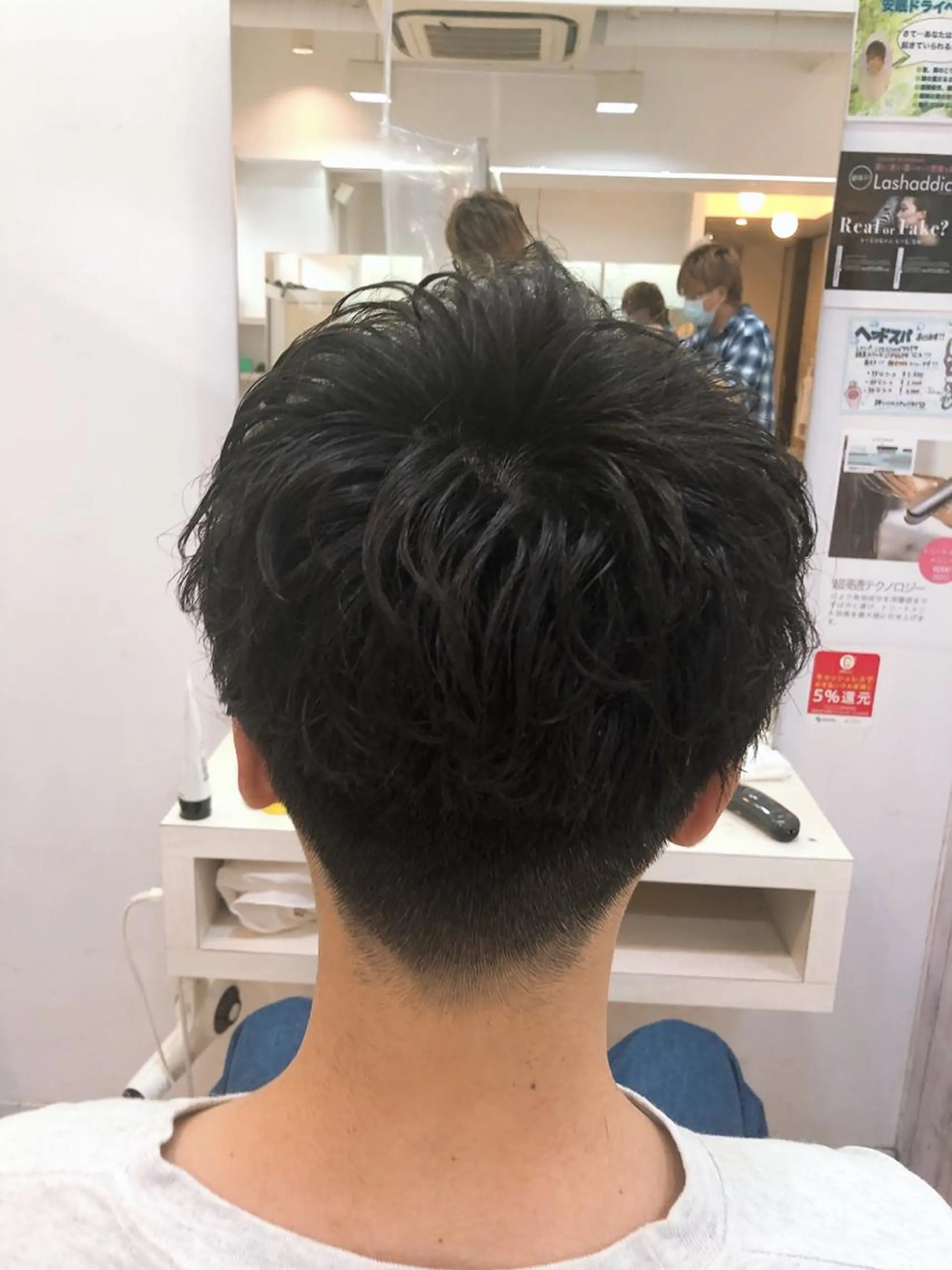 ショート パーマ メンズ 髪質改善× 白髪ぼかし溝江のヘアスタイル
