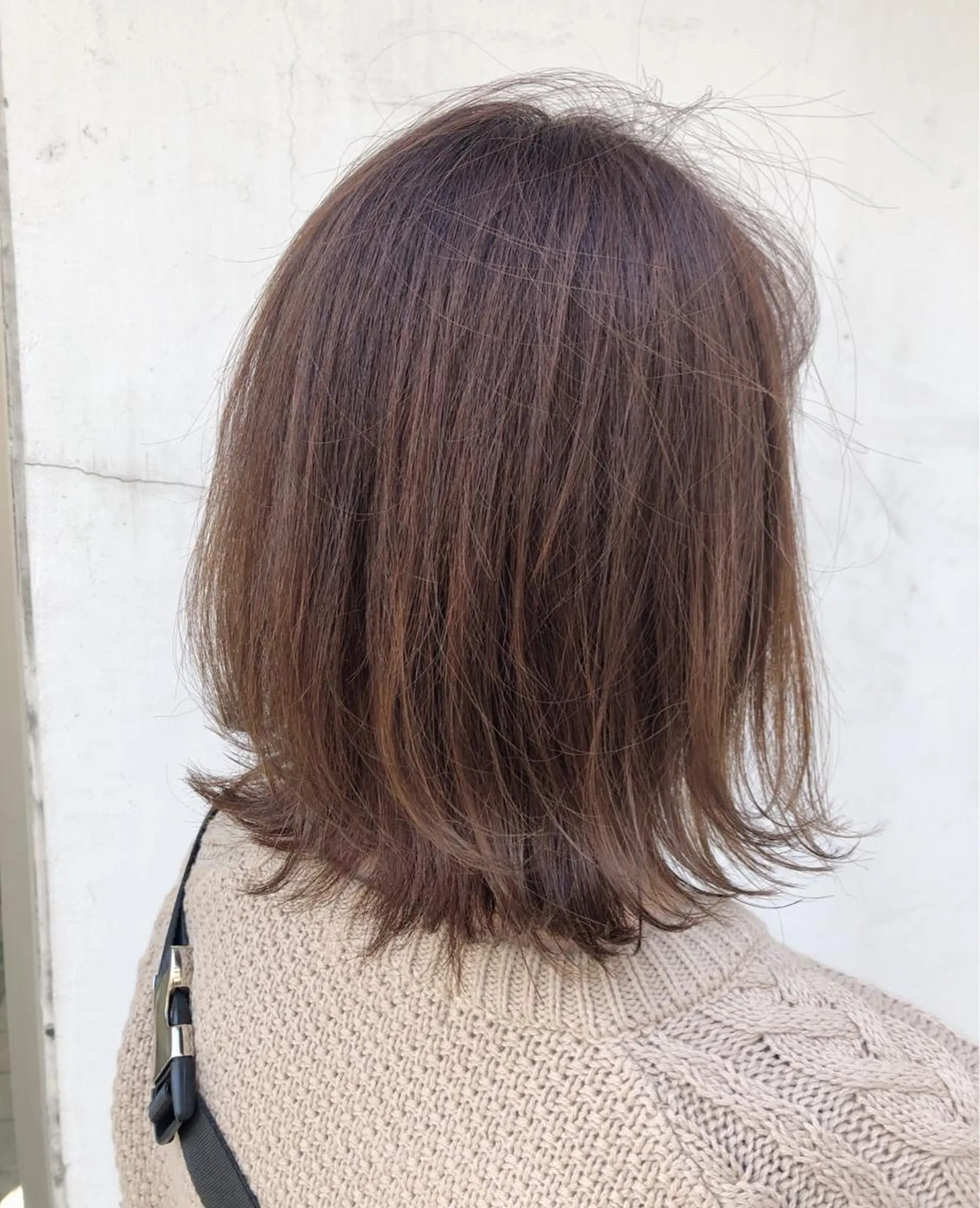 ミディアム カラー パーマ ヘアアレンジ ベージュカラー 【白髪ぼかし 専門GBG】自由が丘のヘアスタイル