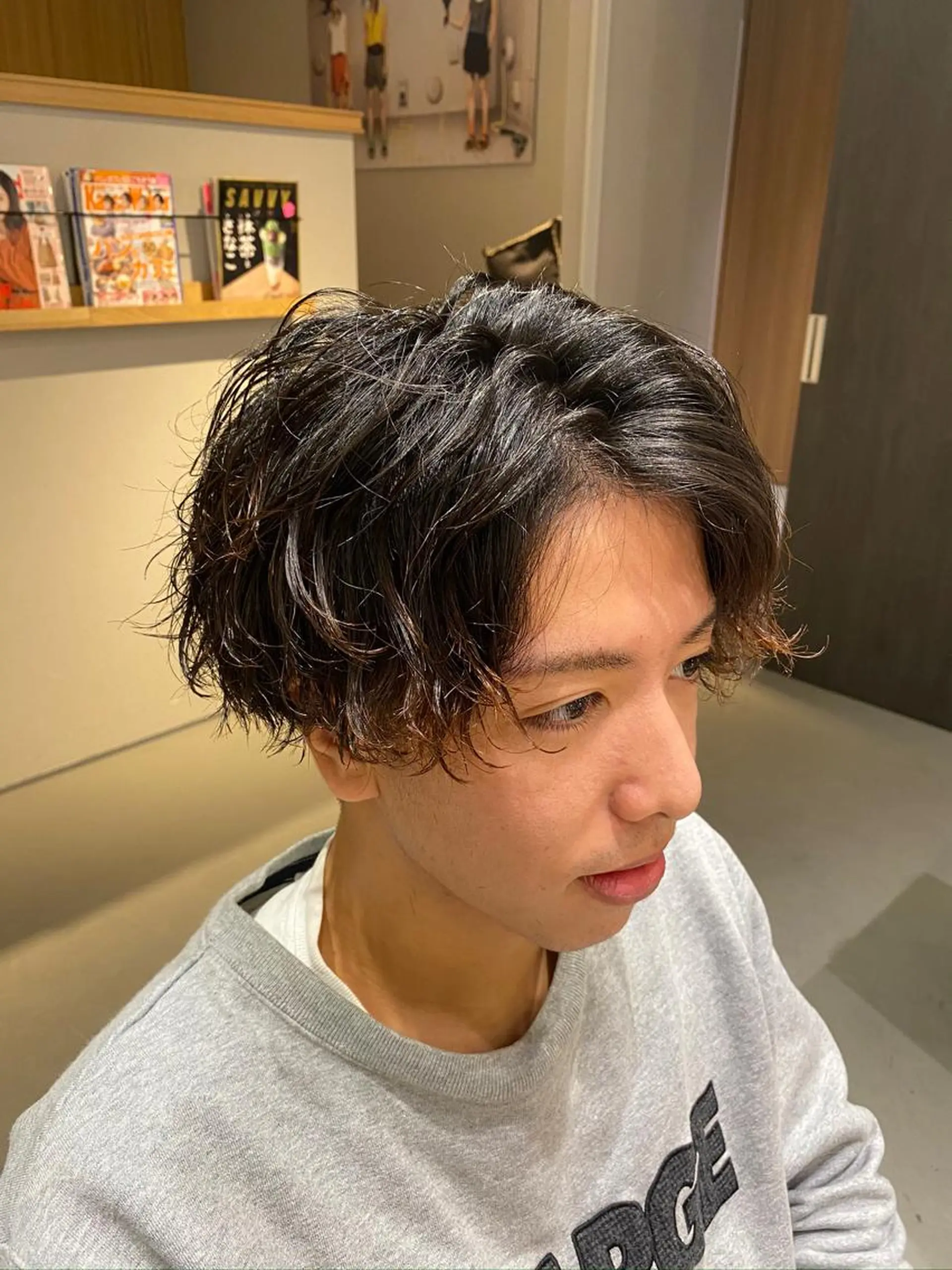 ショート パーマ メンズ カット パーマ 梅田茶屋町メンズ 専門美容師 山元一平のヘアスタイル