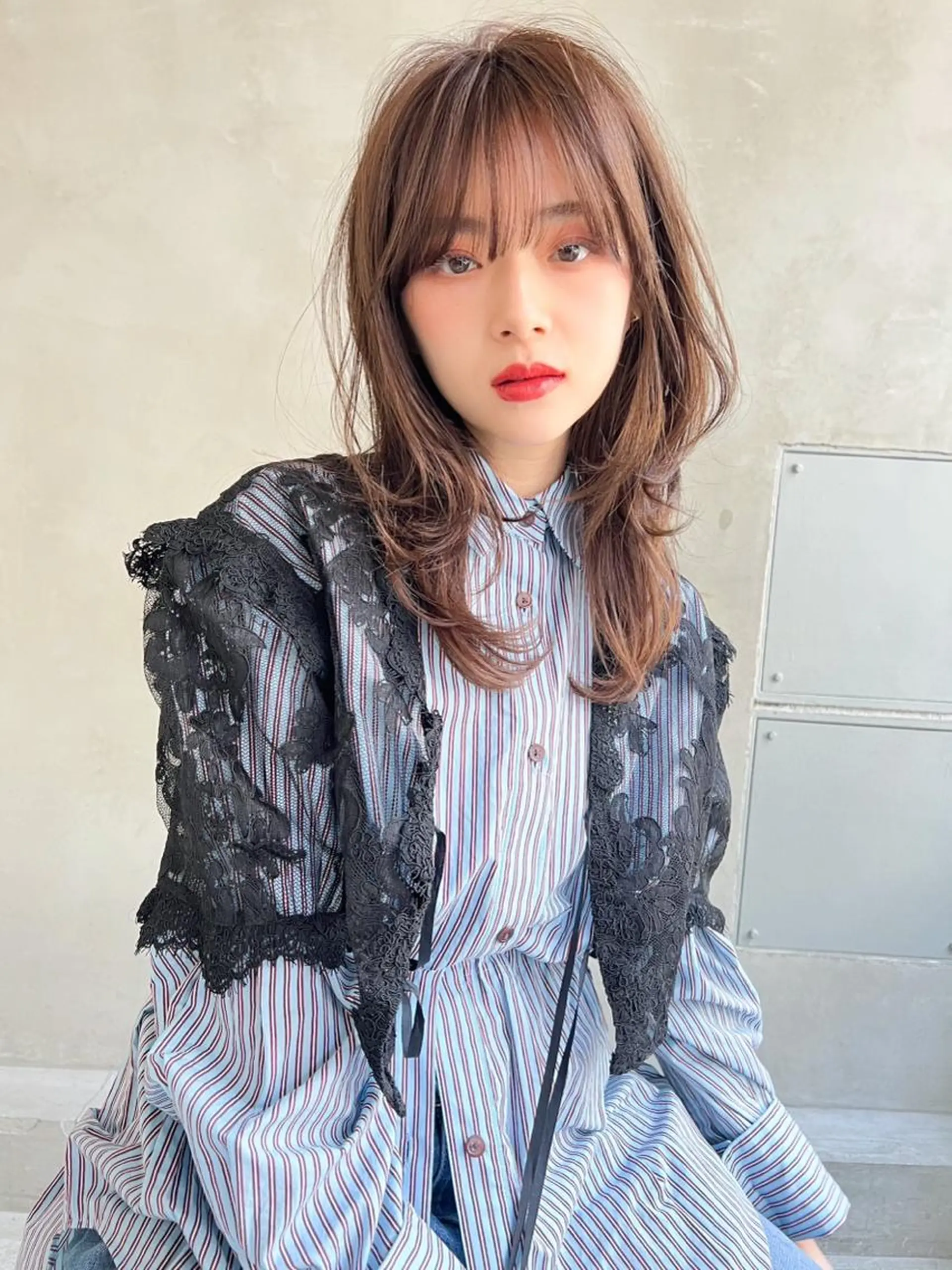 ミディアム 艶髪/レイヤーカット 髪質改善/清水のヘアスタイル