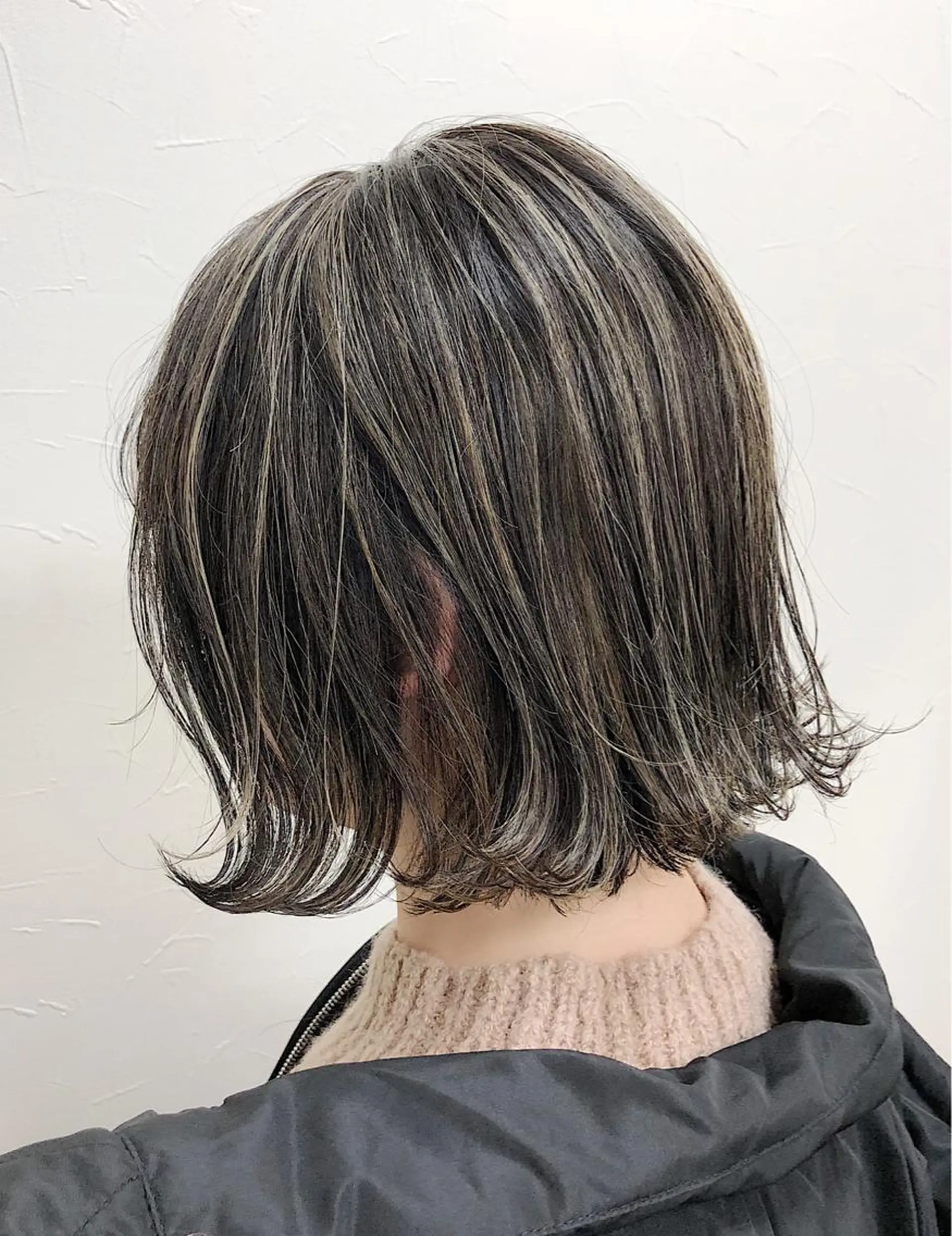 ショート カラー ダークグレー ダークグレージュ グレージュ ハイライトカラー ハイライト ノンダメージ髪質改善 カラー💎/KURAのヘアスタイル