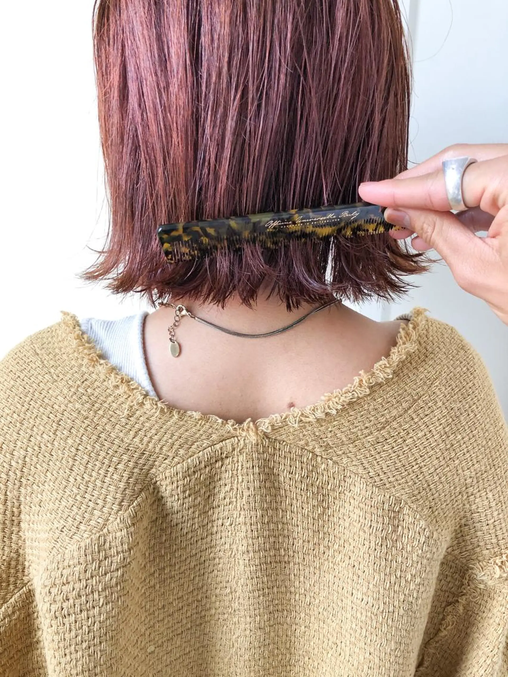 ミディアム カラー アディクシーカラー ブラウンカラー 透明感カラー ハイライトカラー イルミナカラー カット 岡本康平/ボブ /ブリーチ/レイヤーのヘアスタイル