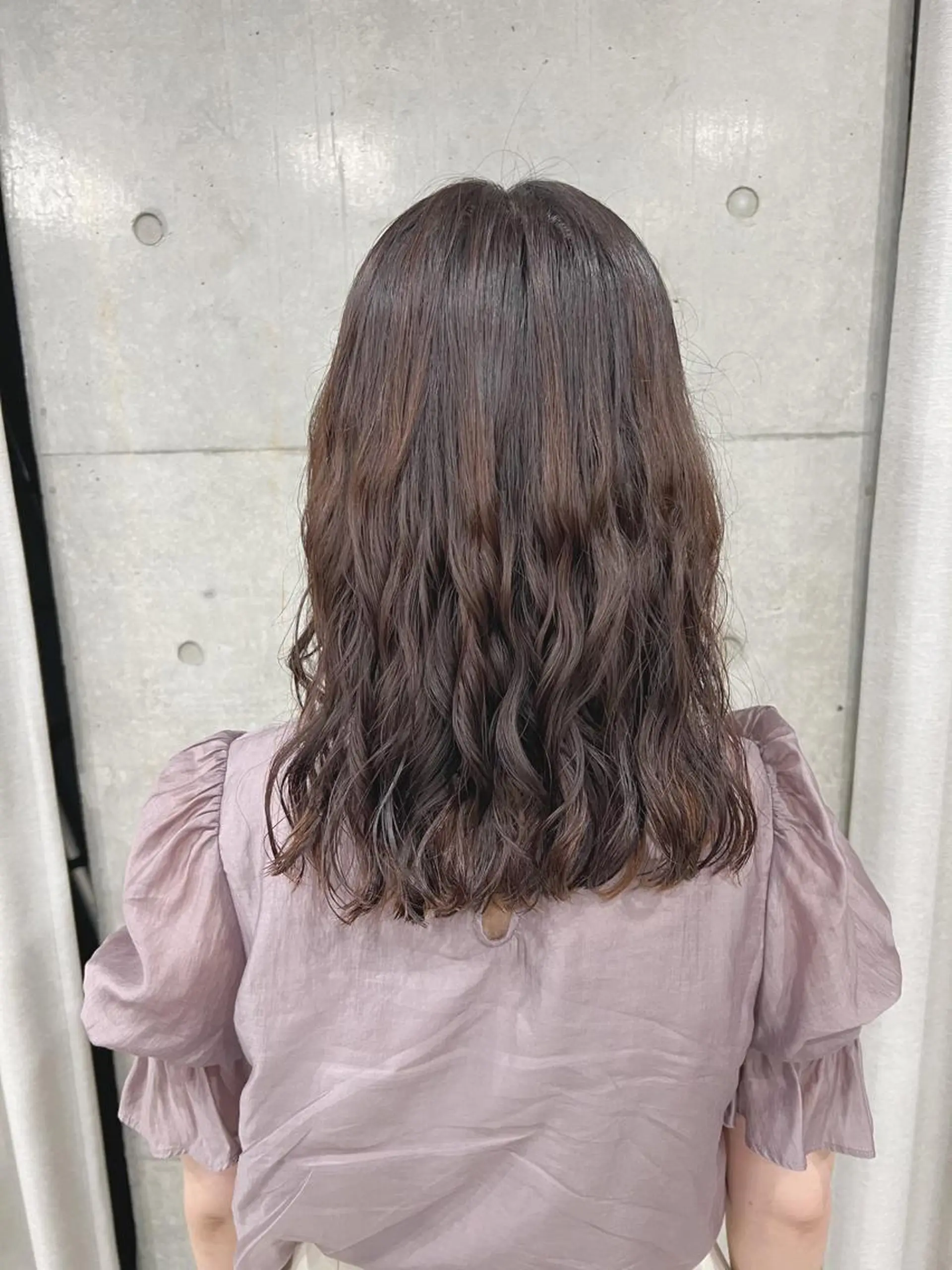 セミロング パーマ ボブパーマコテ巻き風 パーマNo1深江秀平のヘアスタイル