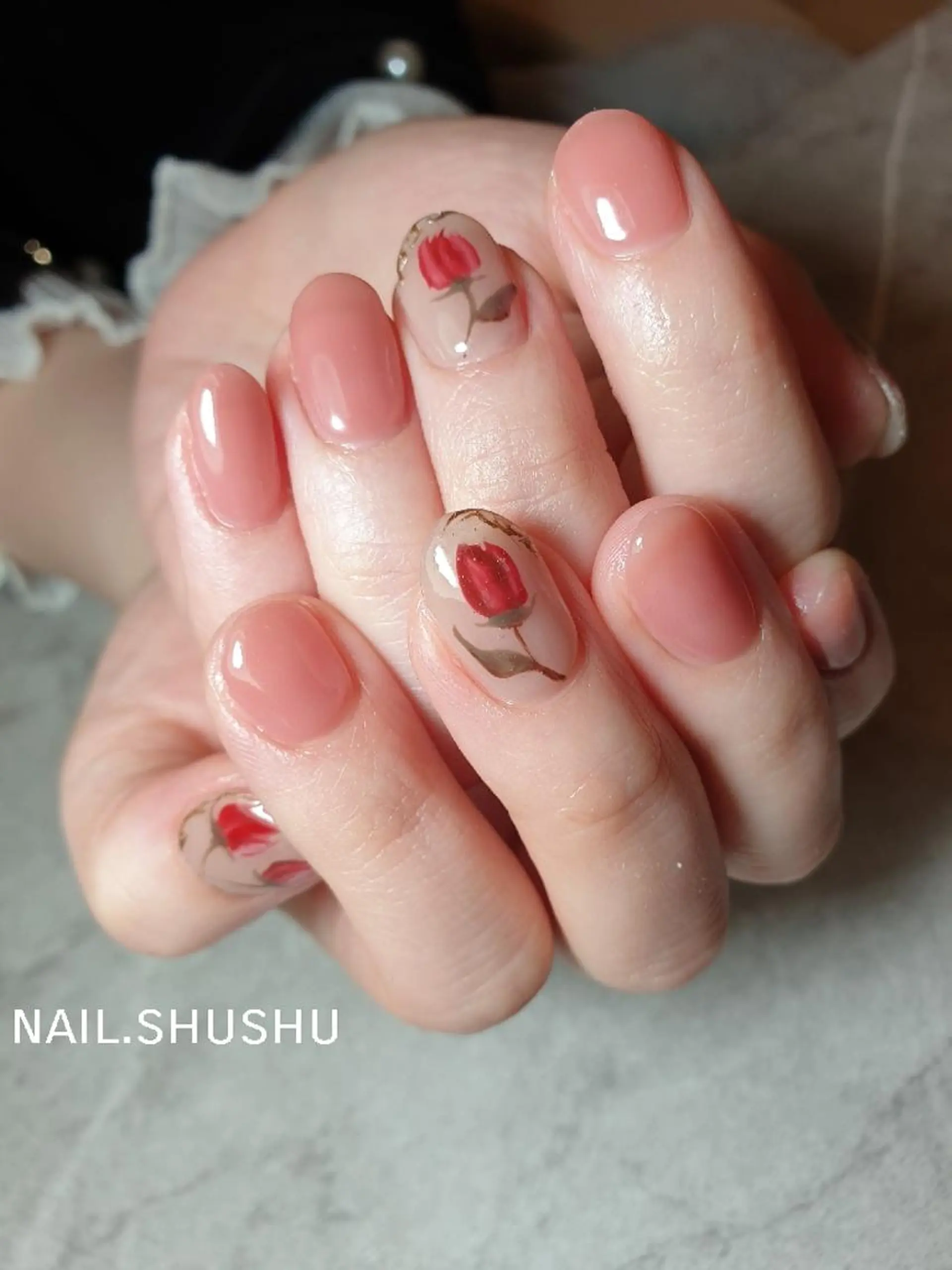 ネイル シンプルネイル 3dパーツ/流行り 👧shushu❤️のネイルデザイン