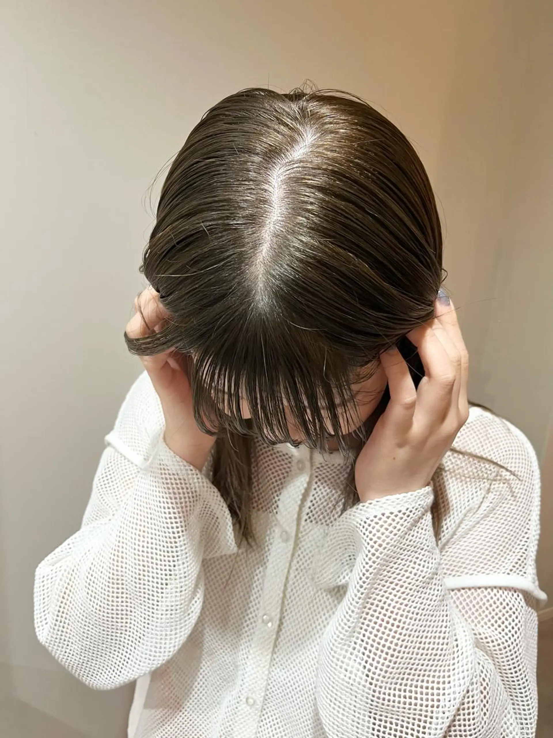 ミディアム カラー ベージュカラー 透明感カラー タケデ スズカのヘアスタイル