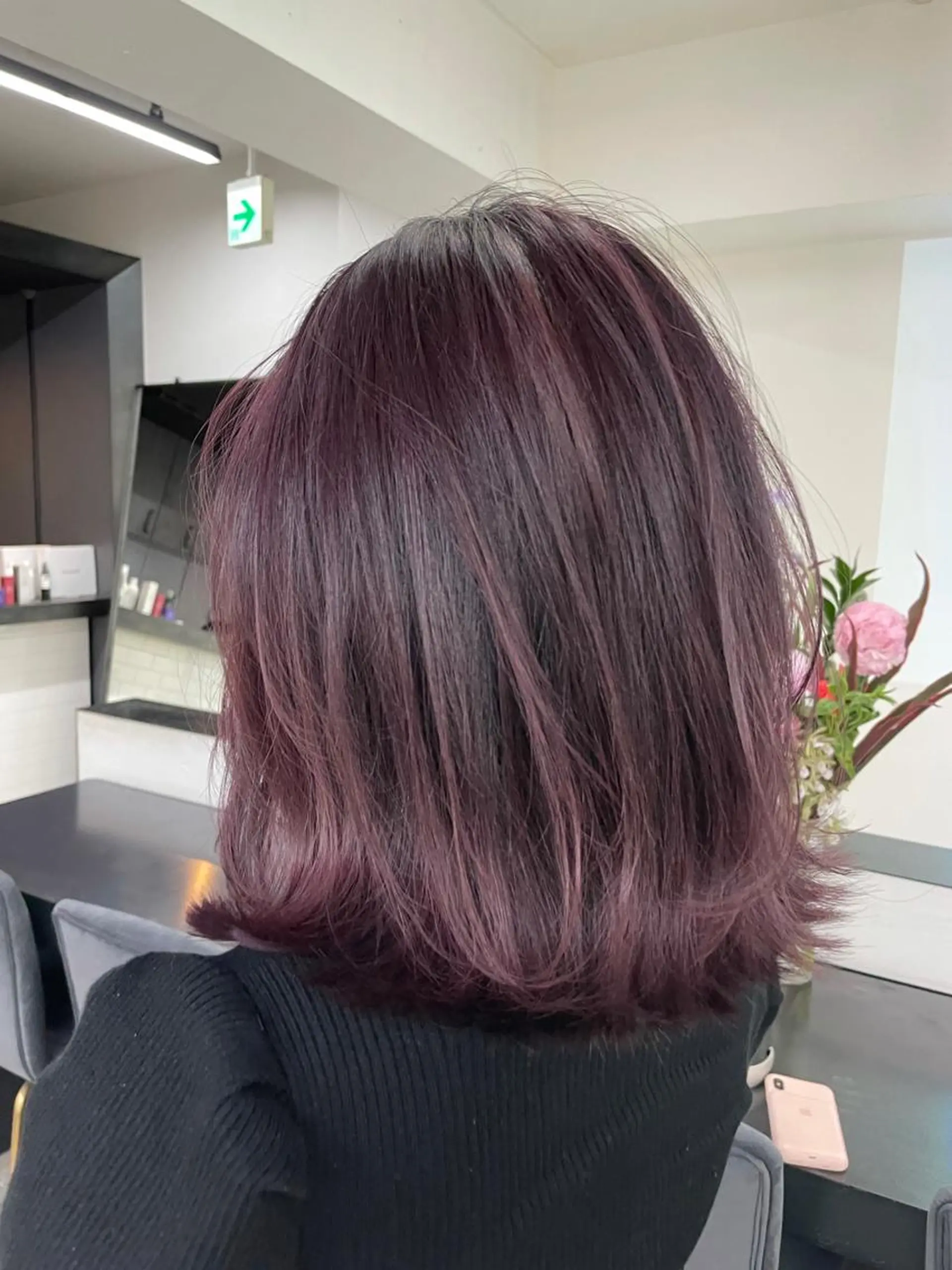 セミロング カラー ブリーチ ケアブリーチ ピンクカラー パープルカラー トリートメント レイヤーカット💖 Kaedeのヘアスタイル