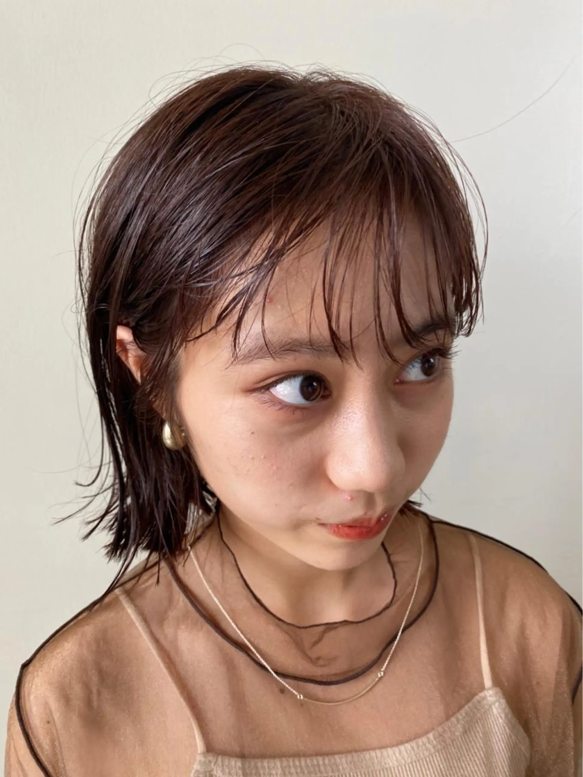 ミディアム カラー ブラウンカラー ピンクカラー ピンクブラウン 髪質改善・縮毛・ 艶髪カラー　Maruのヘアスタイル