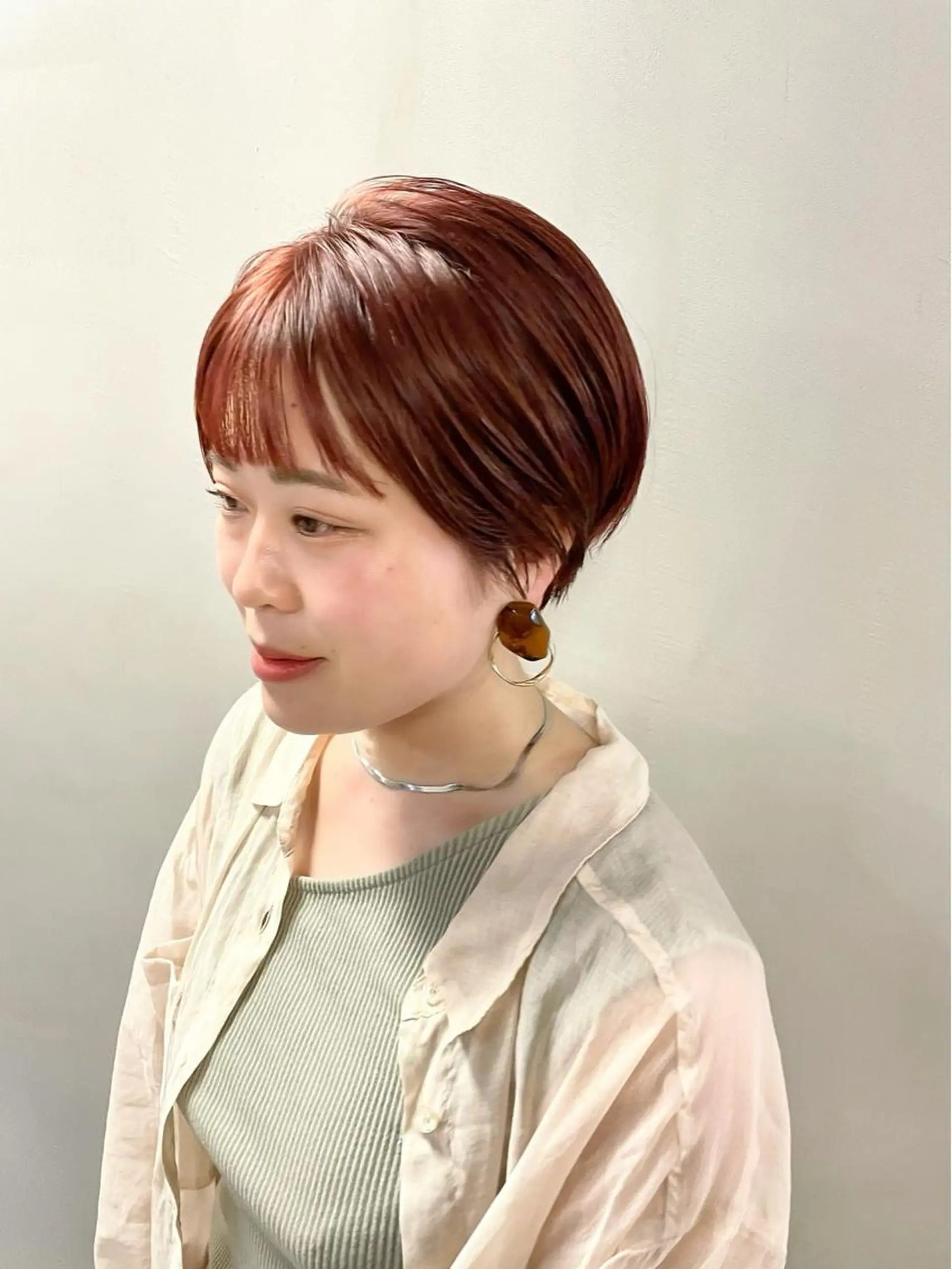 ショート カラー パーマ ヘアアレンジ キッズ ネイル マツエク・マツパ オレンジ カラーマツエク オレンジ カット ヘアカラー トリートメント tatsumi/ボブ ウルフ/レイヤーのヘアスタイル