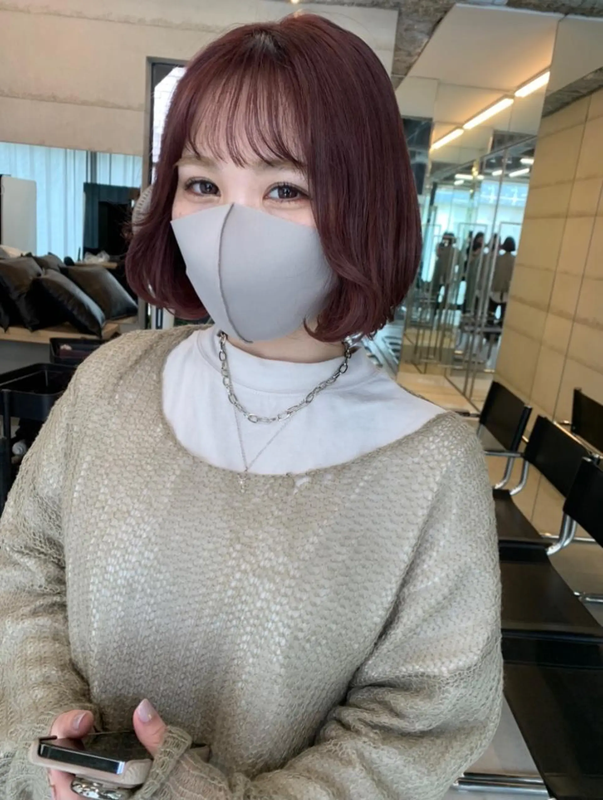 ミディアム カラー 透明感/オリーブ/ グレージュ/YUKAのヘアスタイル