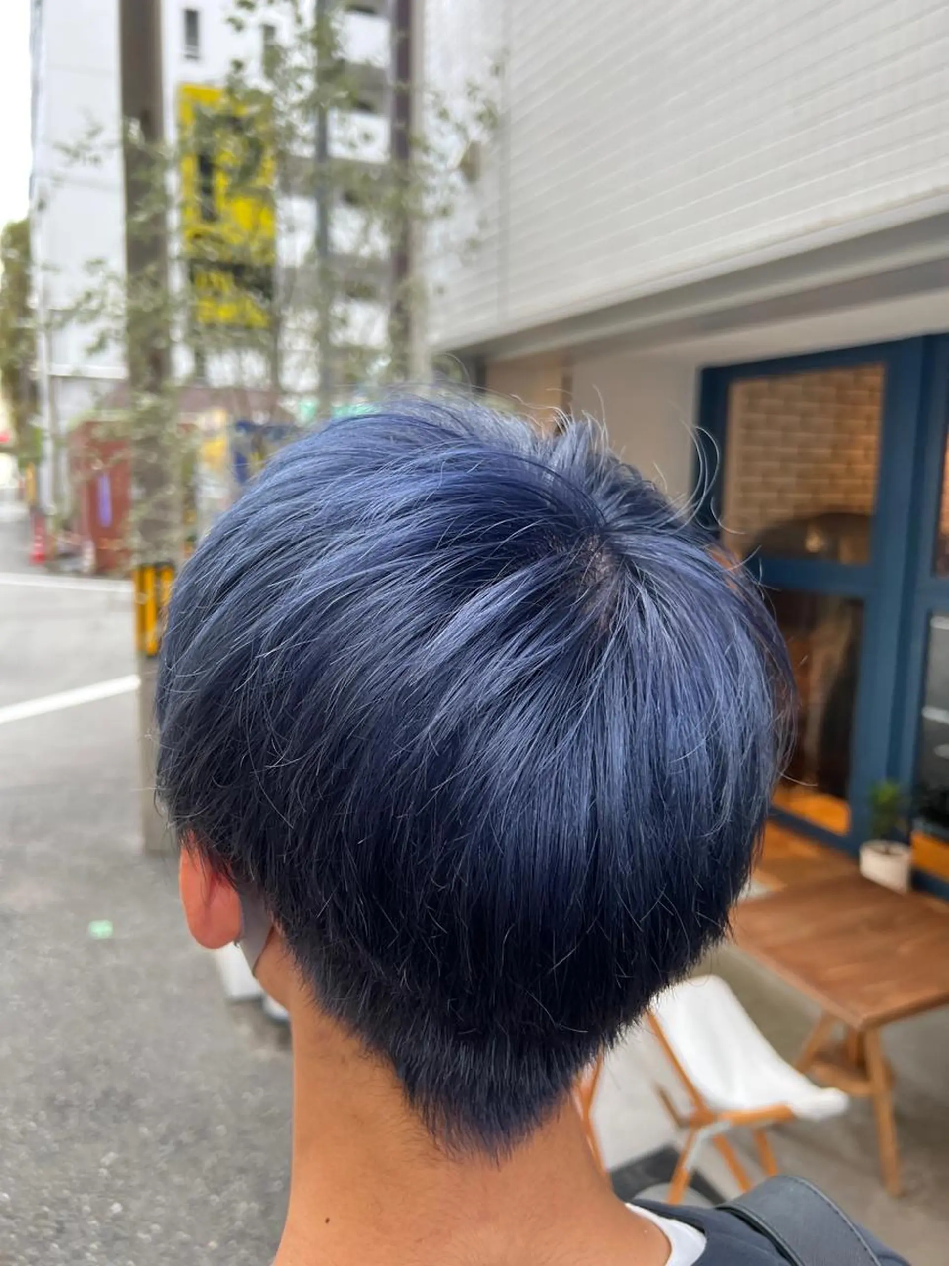 ショート カラー メンズ メンズハイトーン アッシュ ブルーカラー ハイトーンカラー 大阪メンズパーマ /ショート/らいのヘアスタイル