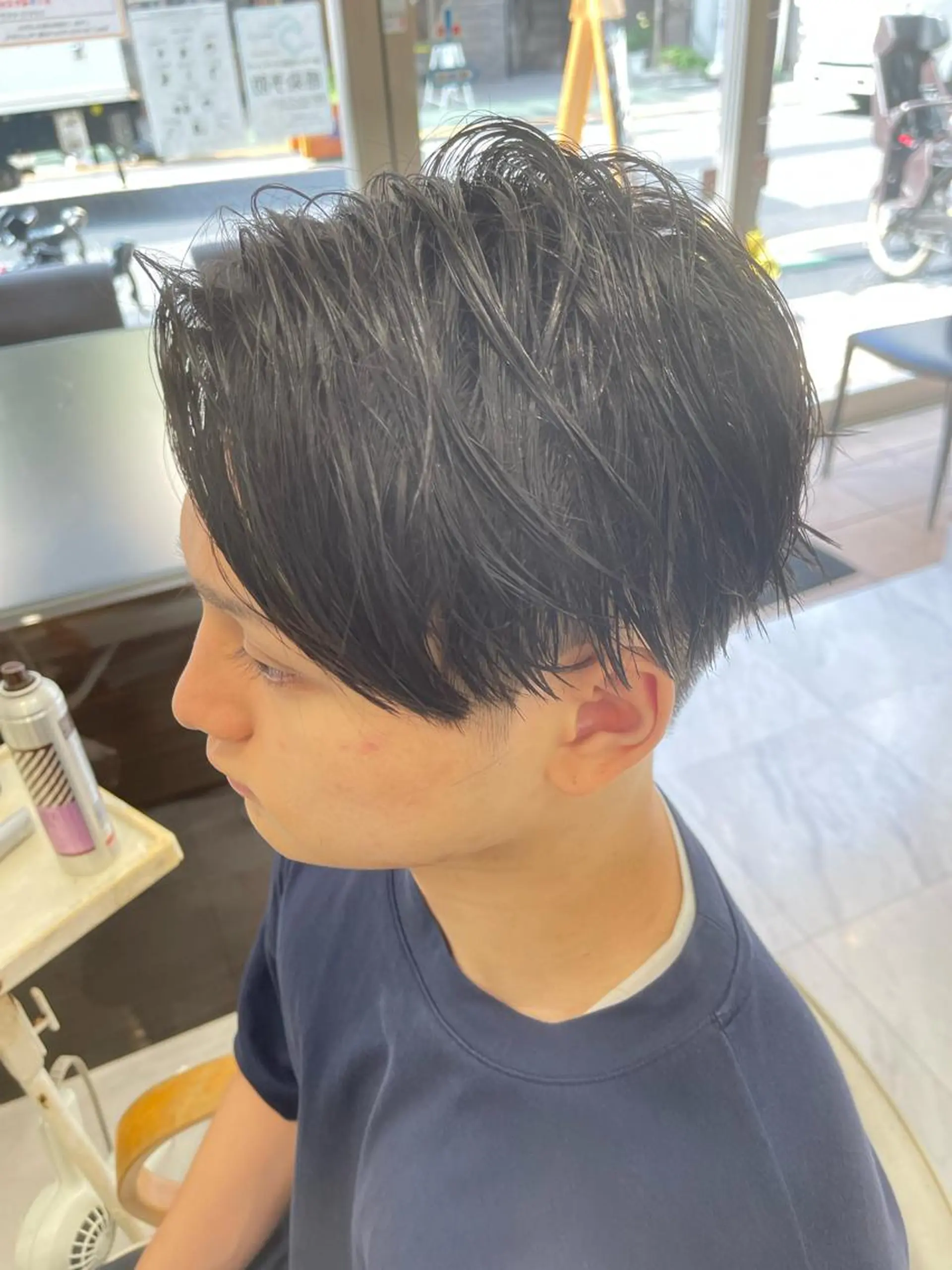 ショート メンズ センターパート かきあげバング カット 🌻メンズカット 落合諒🌻のヘアスタイル