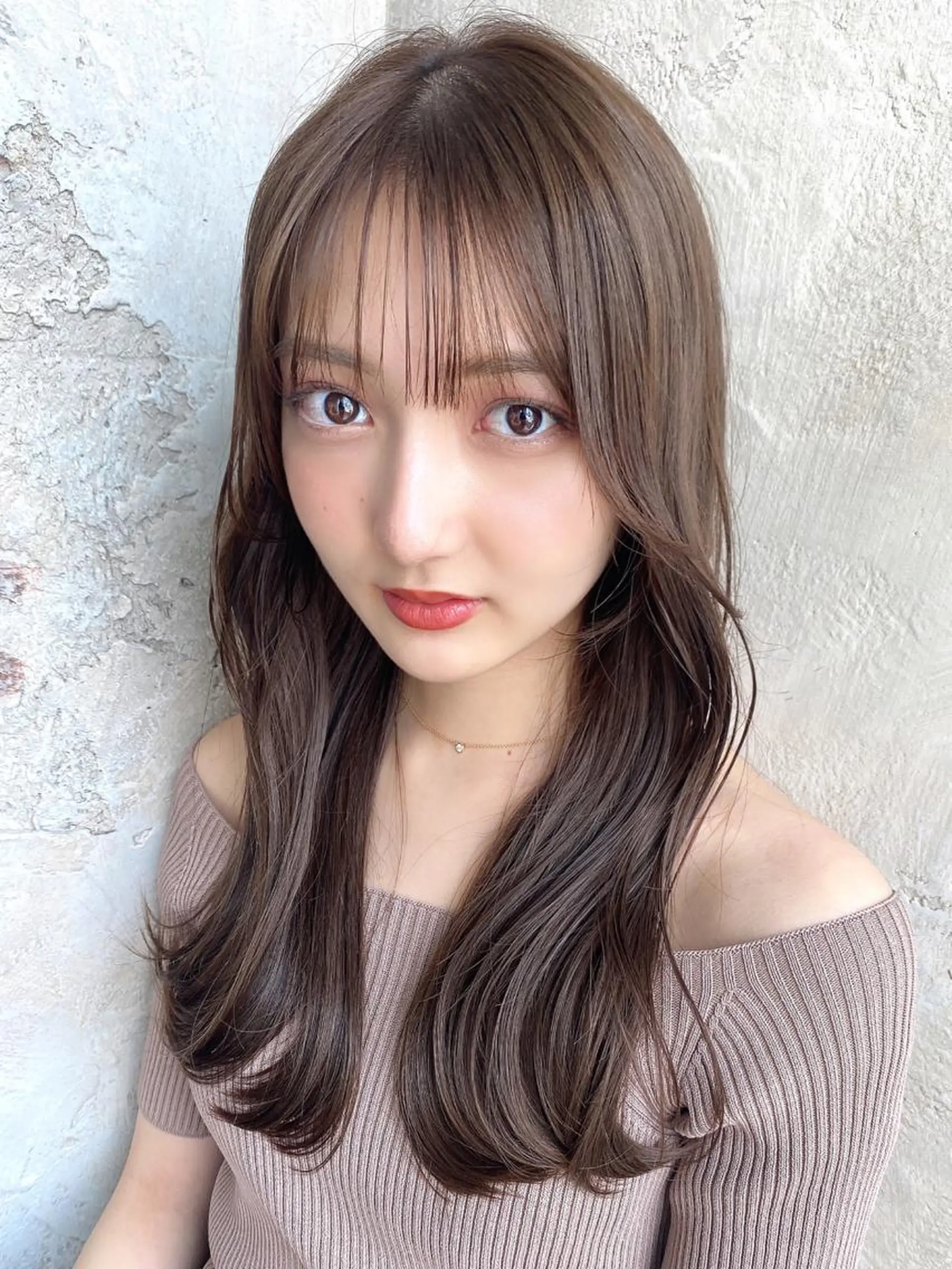 セミロング カラー ベージュカラー ブラウンカラー ブラウンベージュ くびれヘア 顔周りカット 顔周り/くびれヘア 韓国ヘア💕風間るなのヘアスタイル