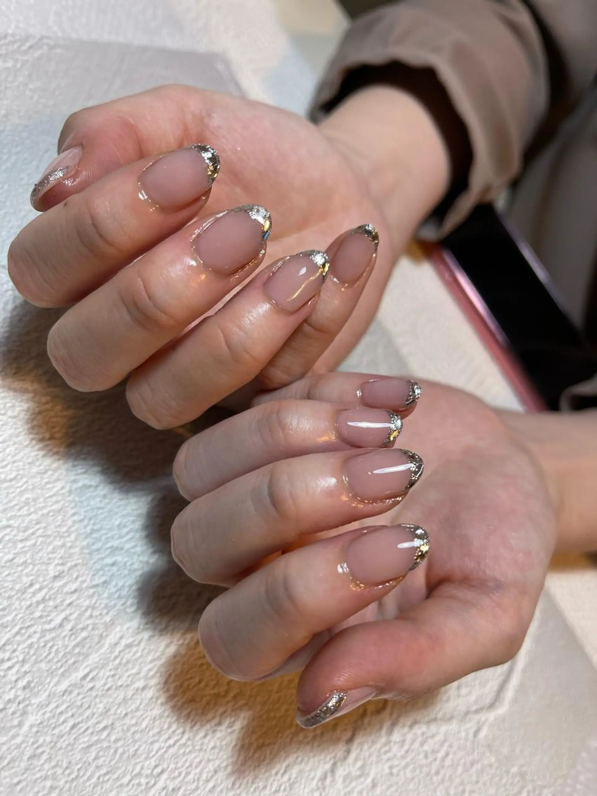ネイル フレンチネイル ガラスフレンチ nailsalon gagaのネイルデザイン