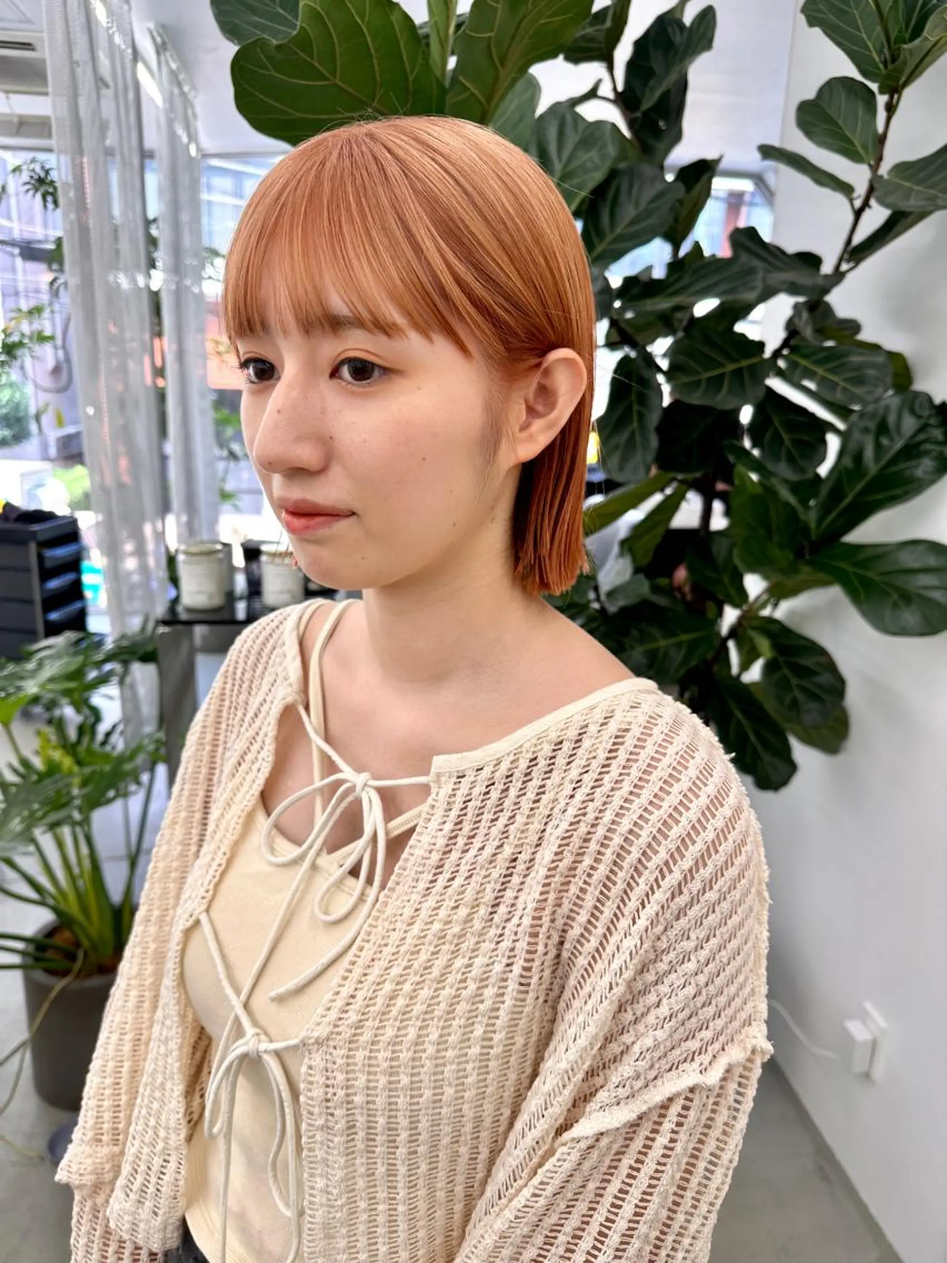 ショート カラー オレンジ ボブ ヘアカラー トリートメント ボブ/レイヤー/ケア パーマ/リュウタのヘアスタイル