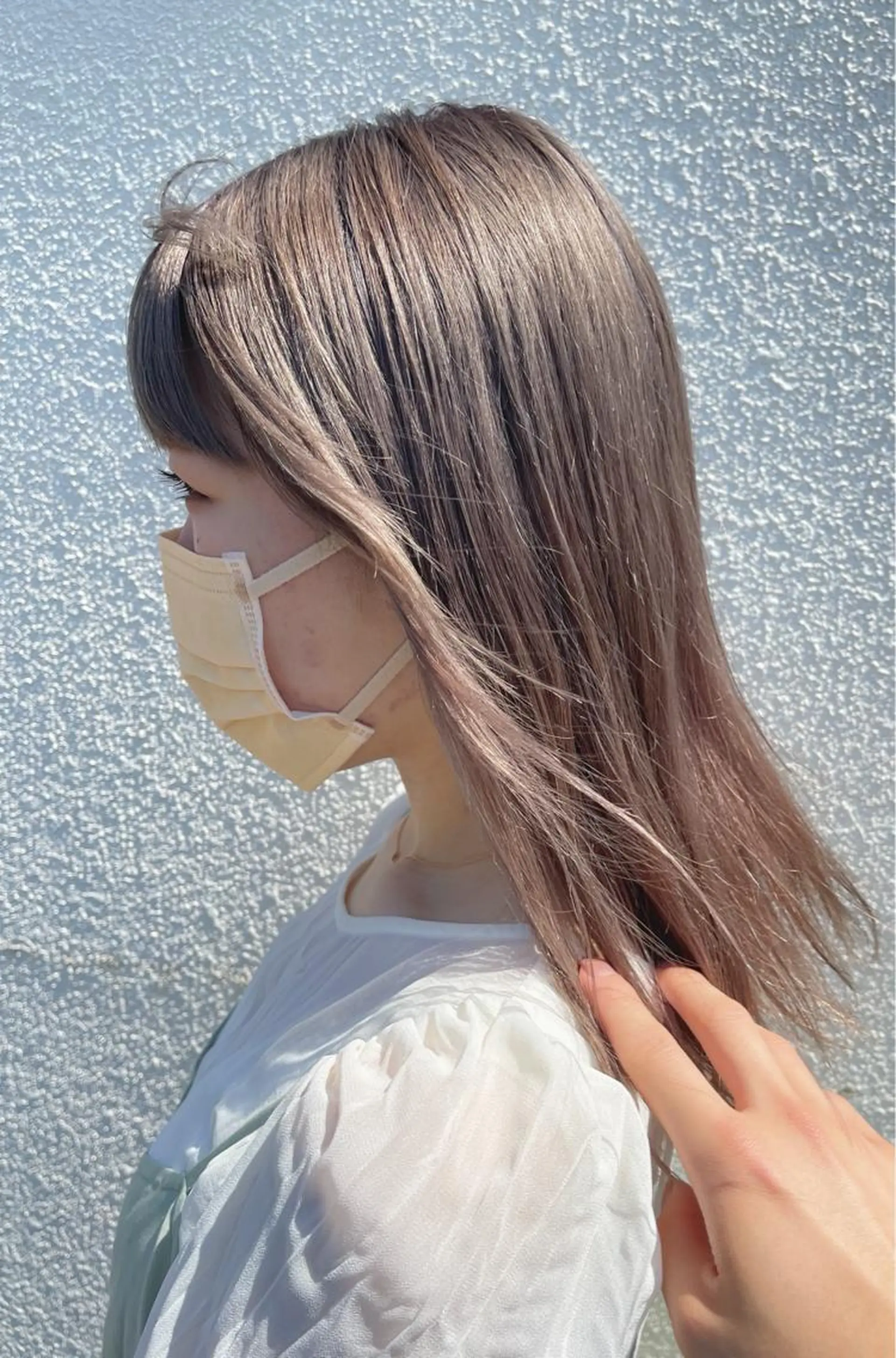 ミディアム カラー グレージュ kyon.hair 韓国カットカラーのヘアスタイル