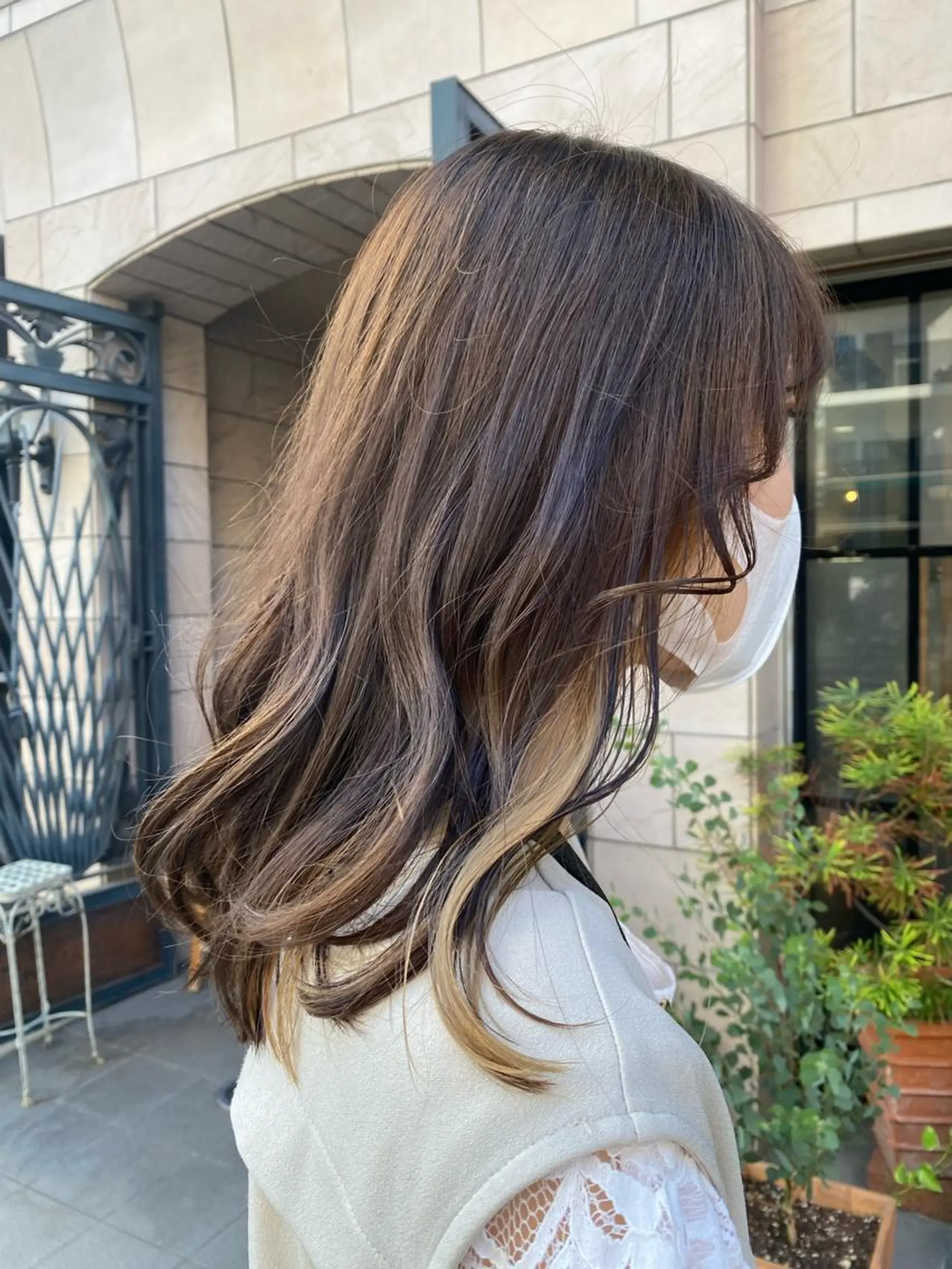 セミロング カラー ベージュカラー フォギーベージュ カット ヘアカラー トリートメント 特殊カラー特化 ✂️SHIAN フジのヘアスタイル