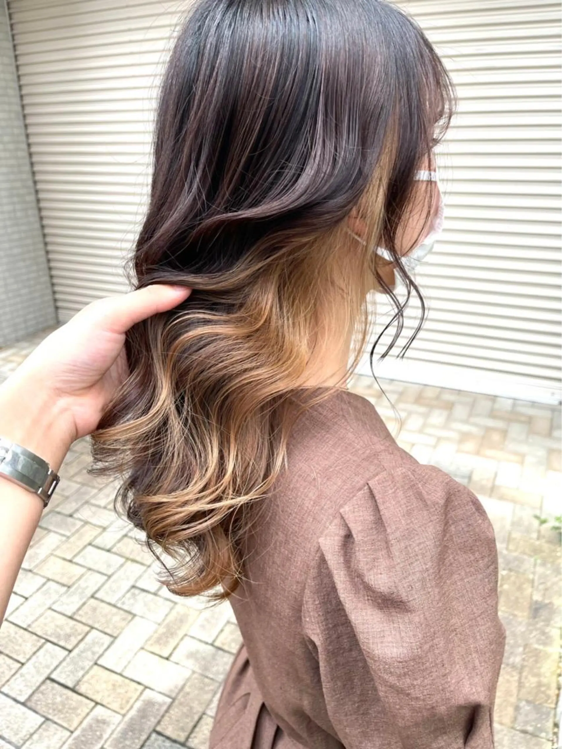 ロング カラー ヘアアレンジ ベージュカラー インナーカラー 髪質改善/ ツヤ髪カラー/高井のヘアスタイル