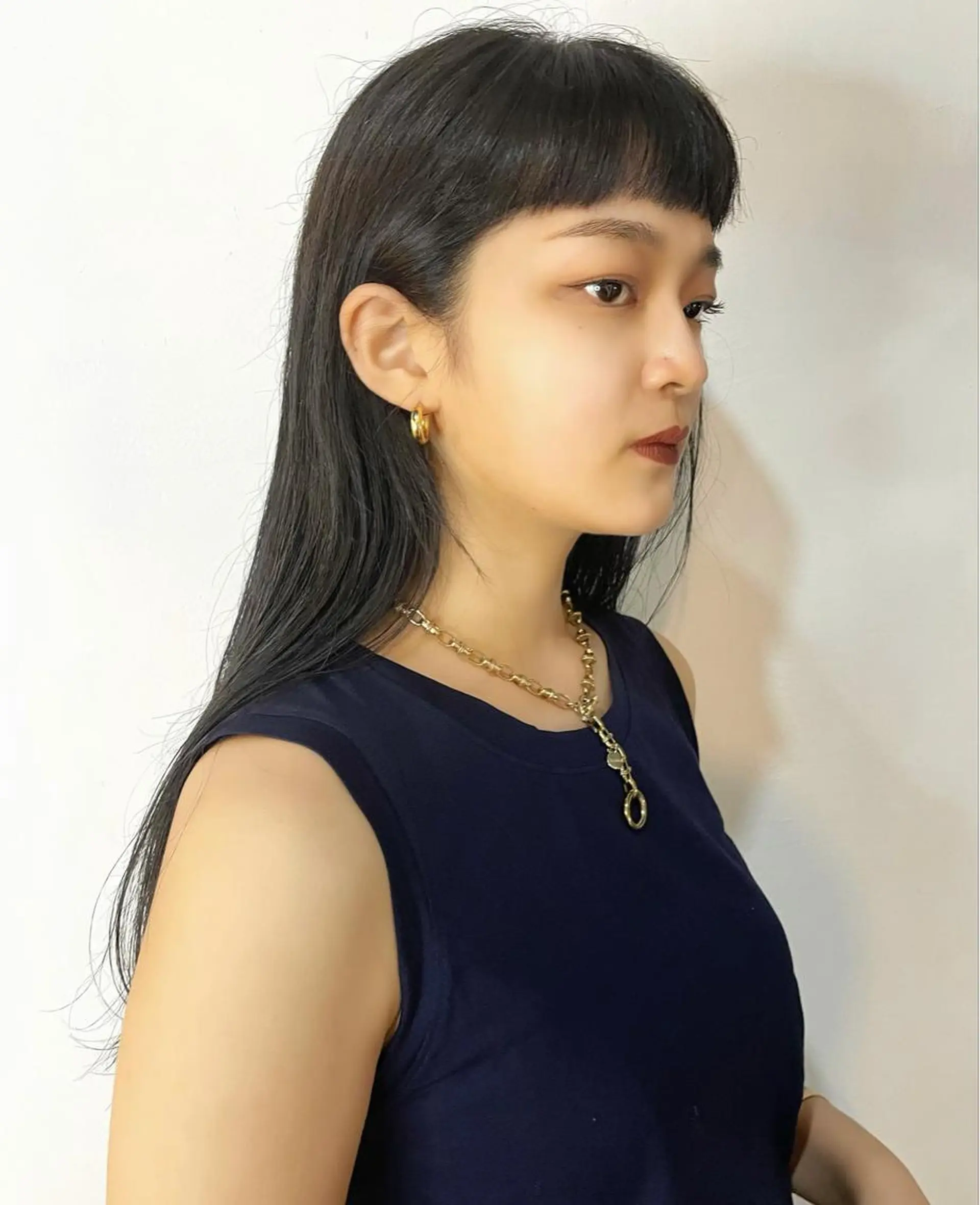 セミロング カラー ヘアアレンジ オン眉 カット ヘアカラー トリートメント 〽️magico/ ウルフDaiki〽️のヘアスタイル