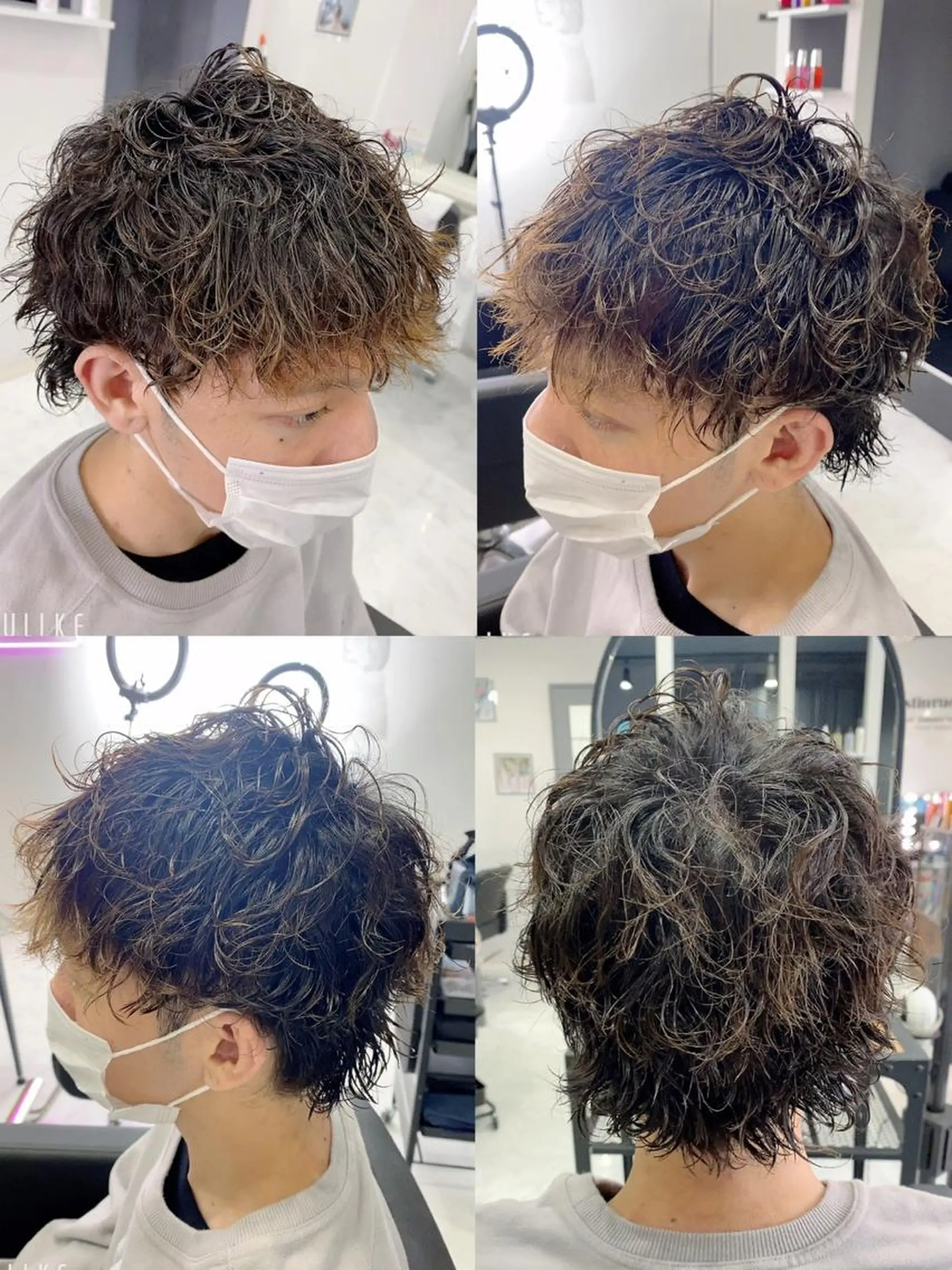 ショート カラー パーマ ヘアアレンジ メンズ カット パーマ 🍎パーマ/艶髪 カラー 渡辺一翔のヘアスタイル