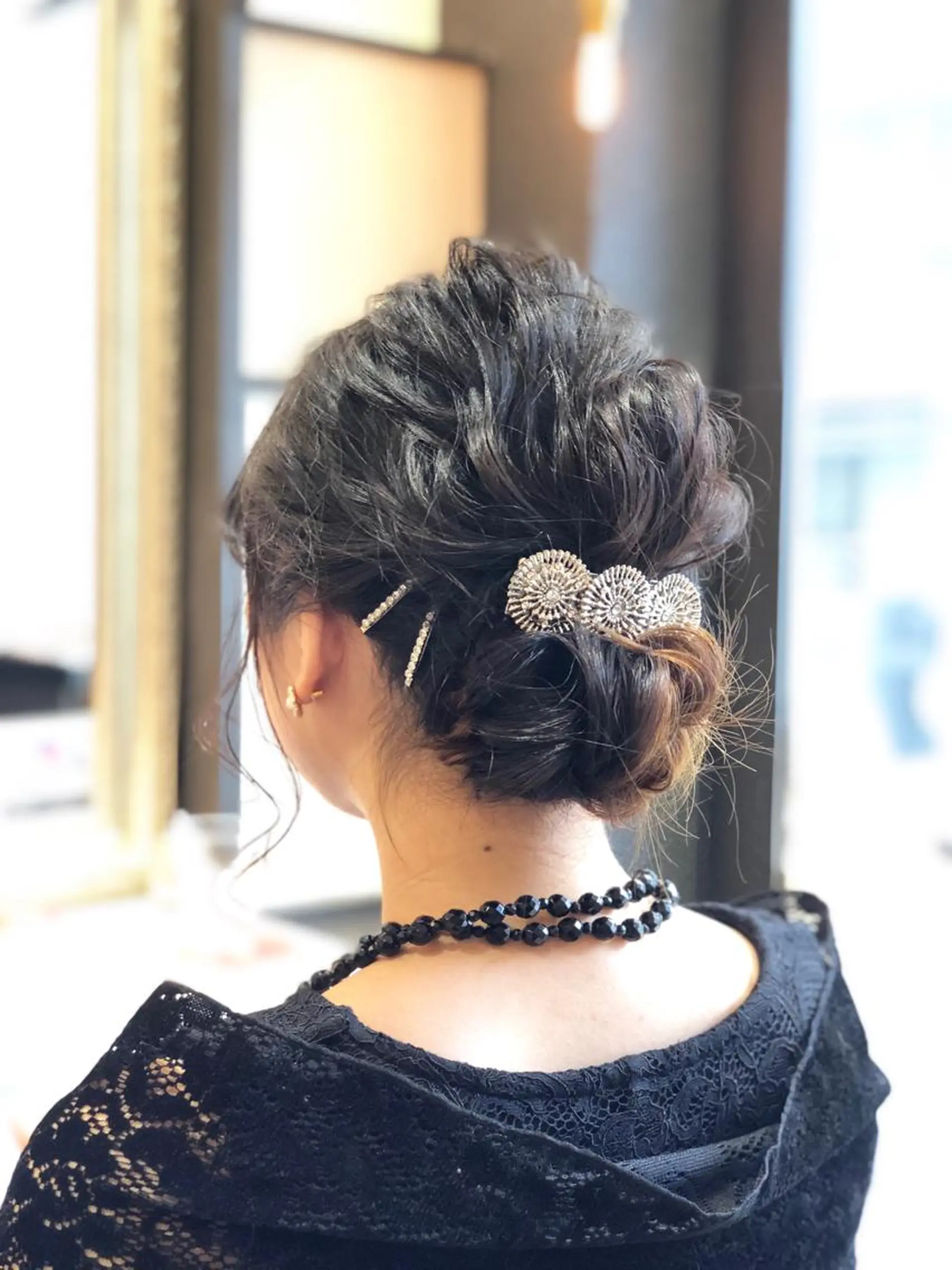 セミロング ヘアアレンジ お団子ヘア ヘアセット wavi hair所属・後藤 ユウキ/髪質改善🫧のヘアスタイル