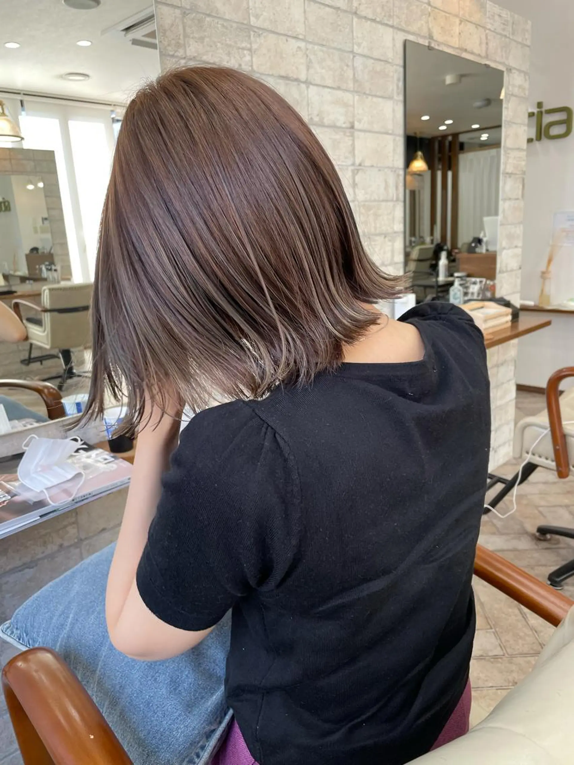 ミディアム カラー カット ヘアカラー トリートメント 髪質改善 中川　翔のヘアスタイル