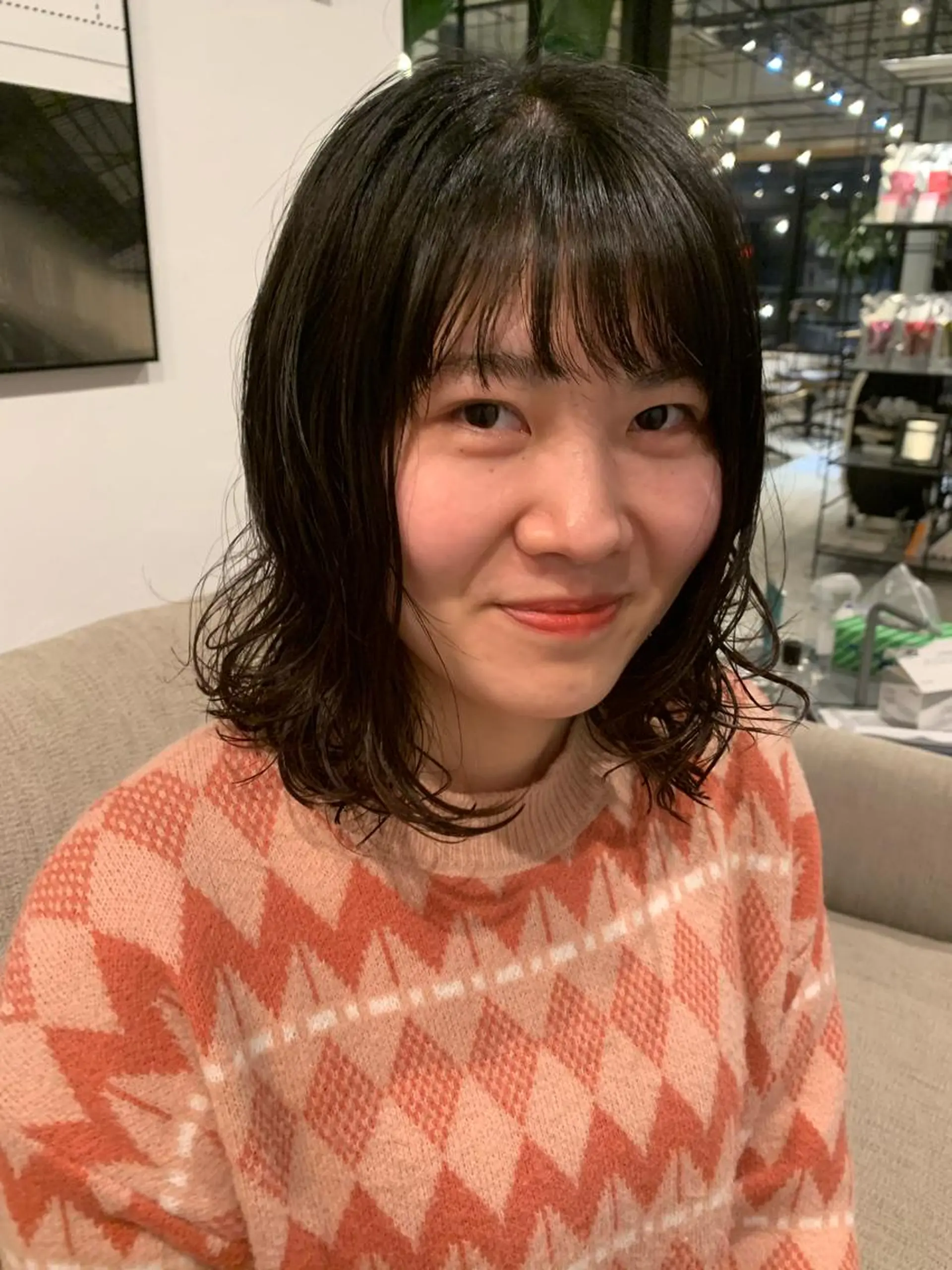 ミディアム パーマ ピンクベージュ/新潟 万代/高橋桃葉🍑のヘアスタイル