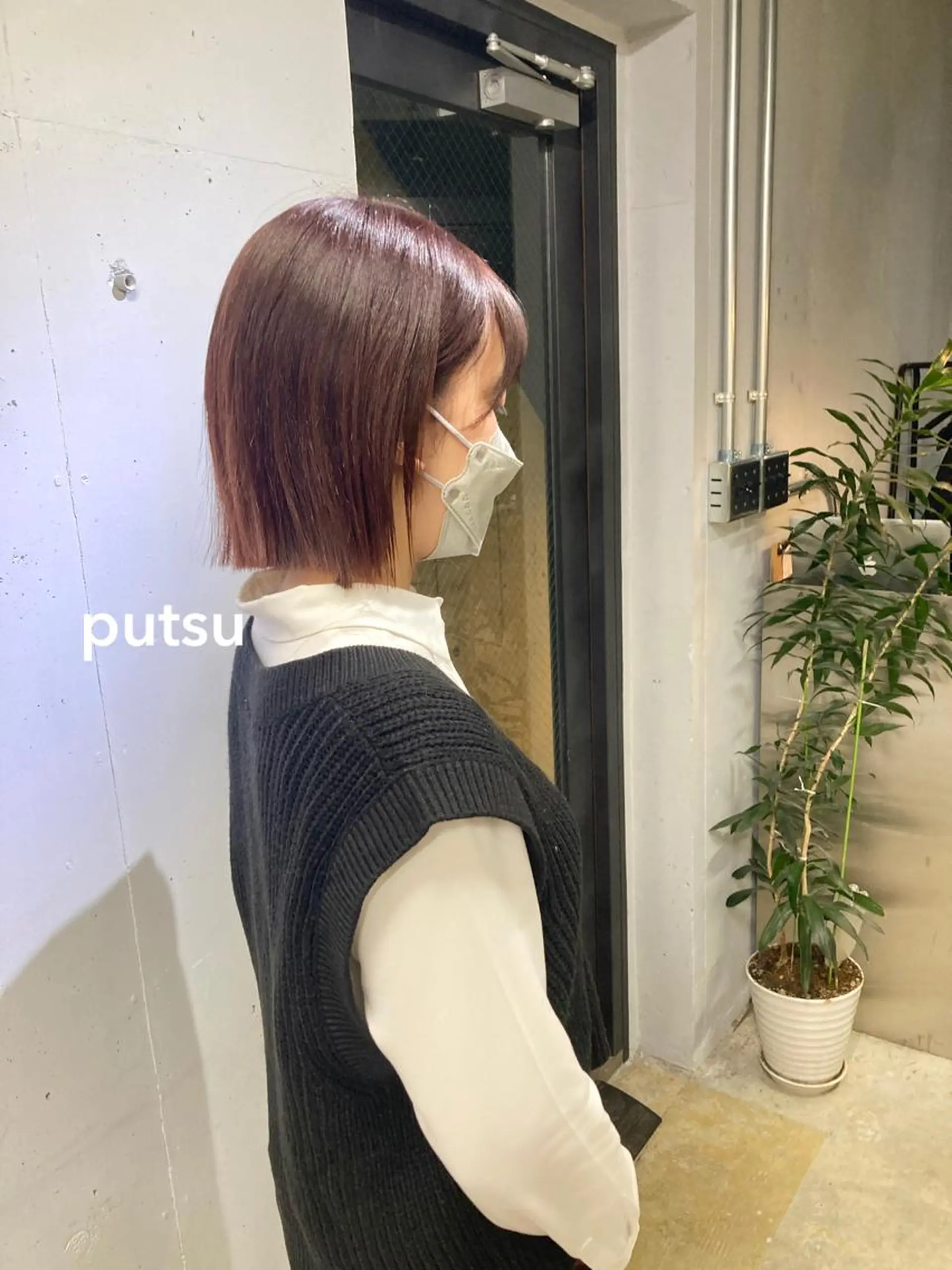 ショート 切りっぱなしボブ ボブ カット 縮毛矯正 トリートメント 新井 広樹のヘアスタイル