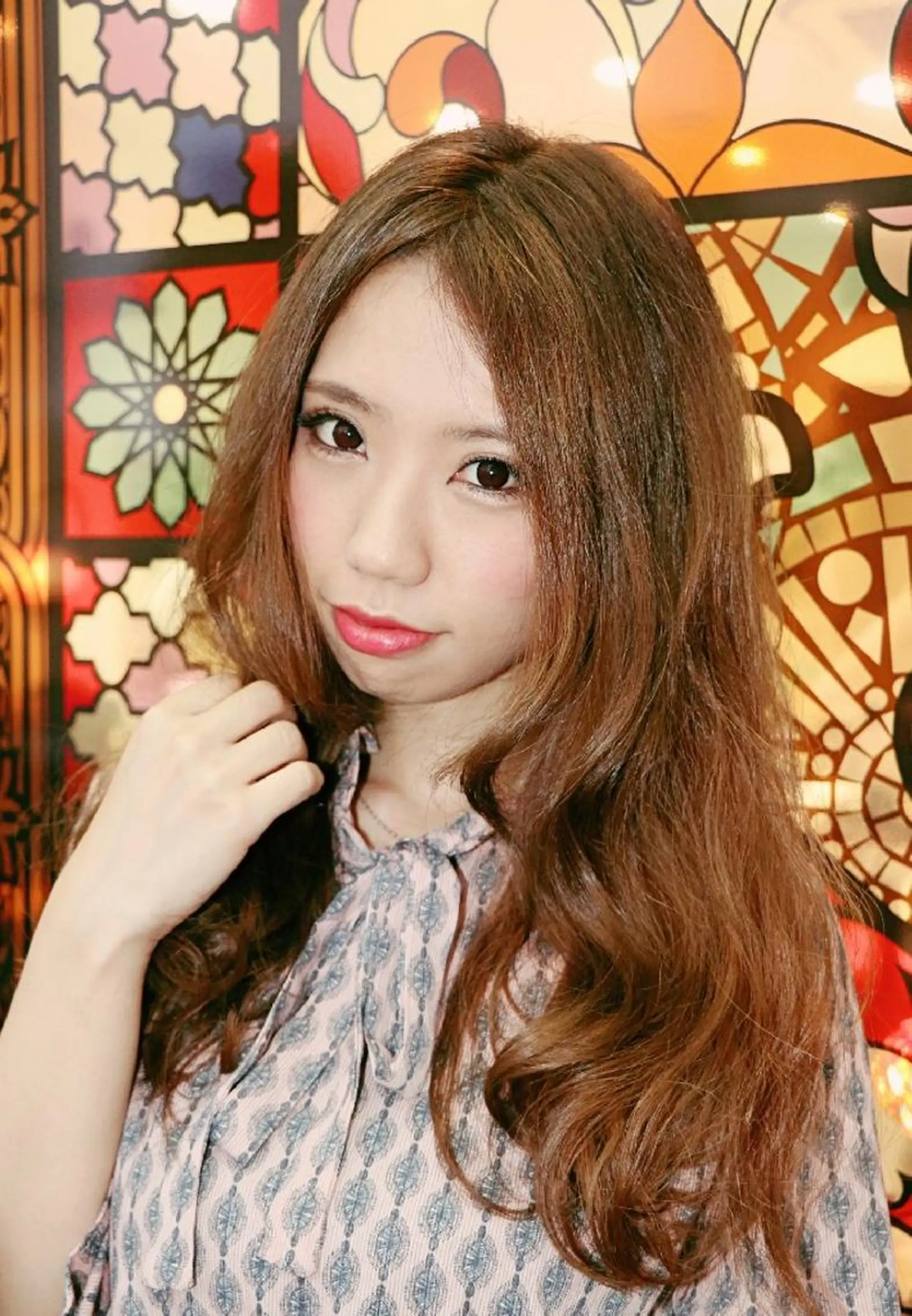 セミロング カラー パーマ セミロングパーマ アディクシーカラー イルミナカラー デジタルパーマ 徳永 博志のヘアスタイル