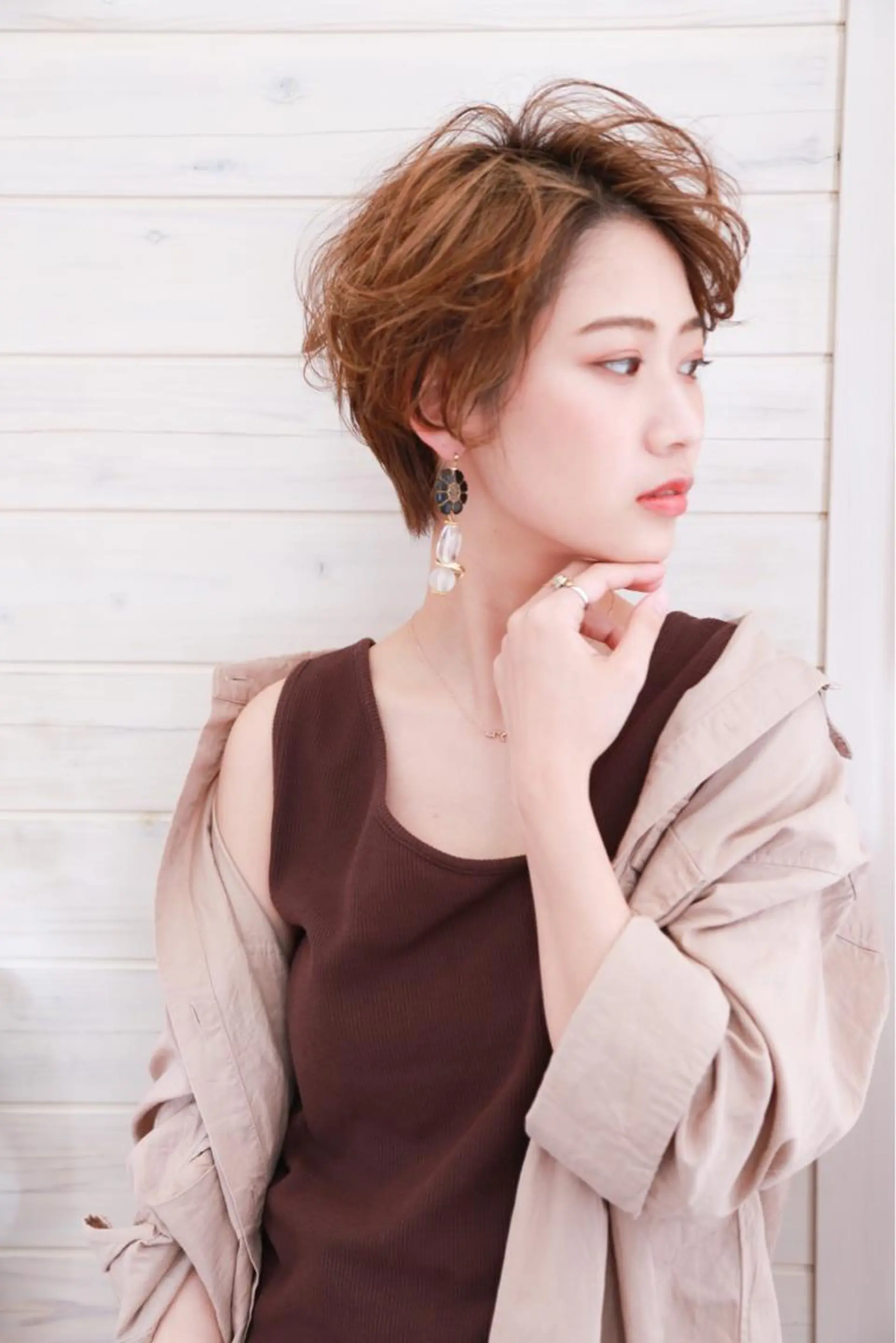 ショート カラー パーマ トップスタイリスト 💙藤原 純のヘアスタイル