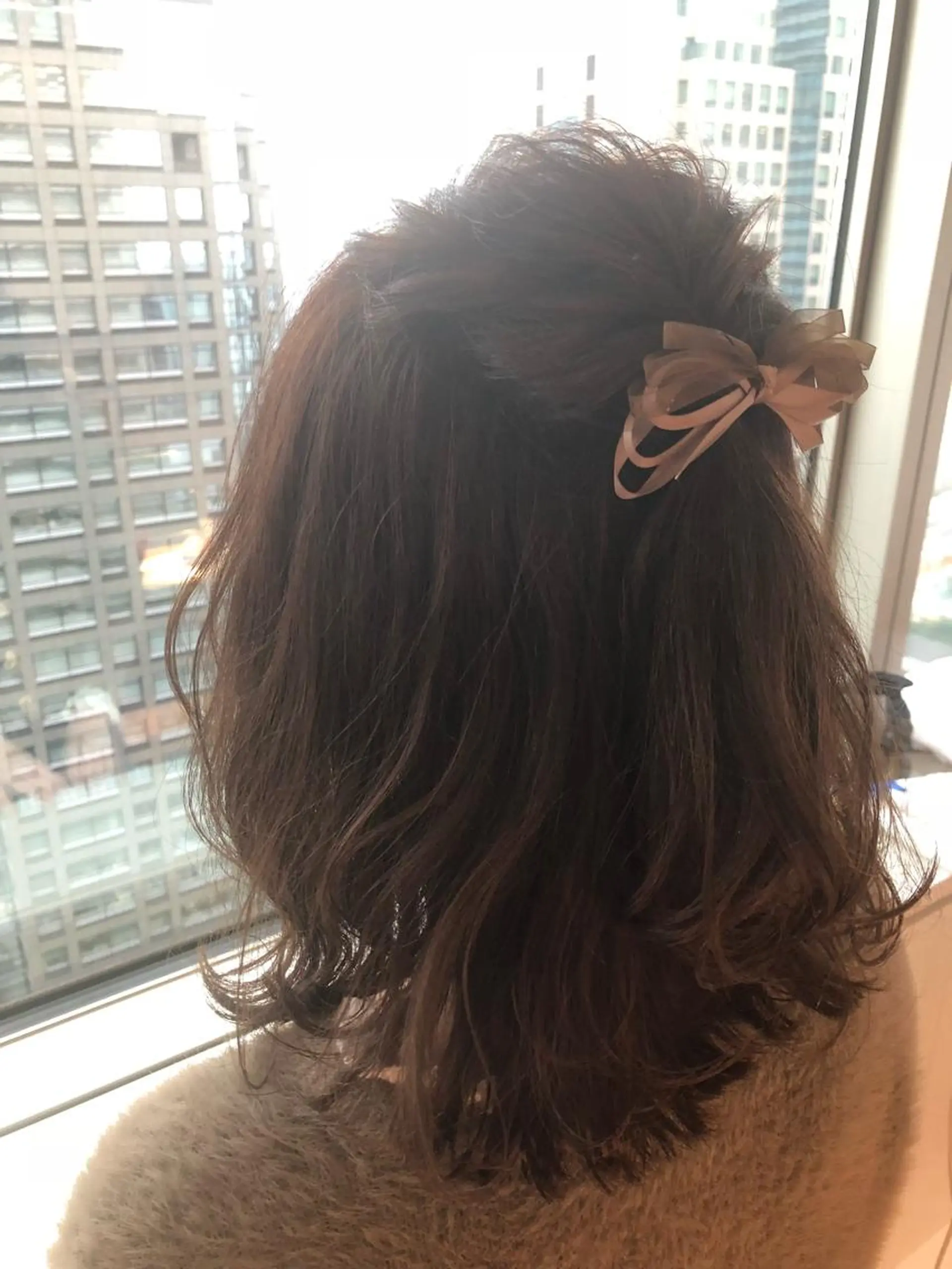 ミディアム ヘアアレンジ ハーフアップ ヘアセット 盛れるレイヤーカット 得意🌹井上美沙のヘアスタイル